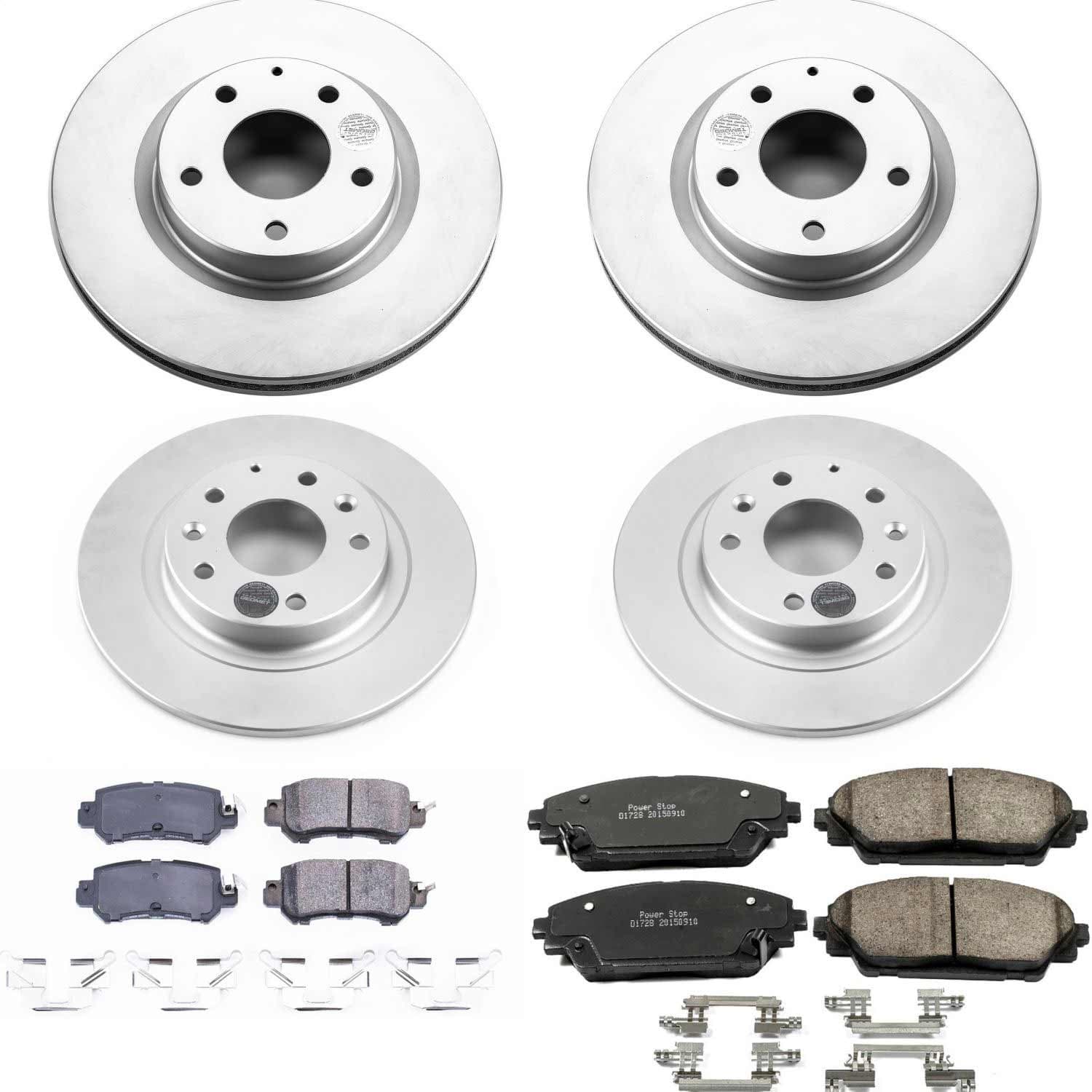 Power Stop - CRK7607 - Front and Rear - Disc Brake Pad and Rotor Kit image 1