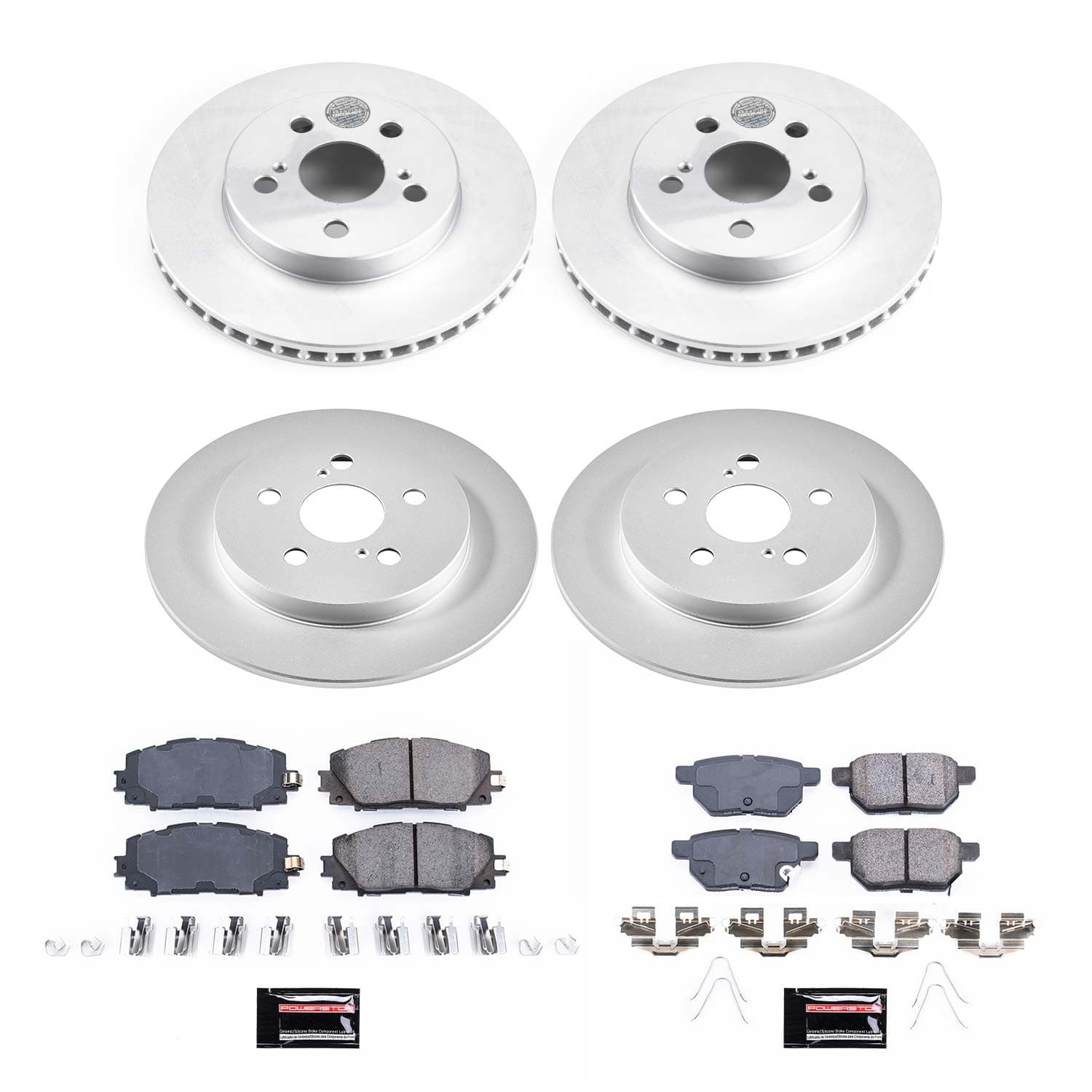 Power Stop - CRK7632 - Front and Rear - Disc Brake Pad and Rotor Kit image 1