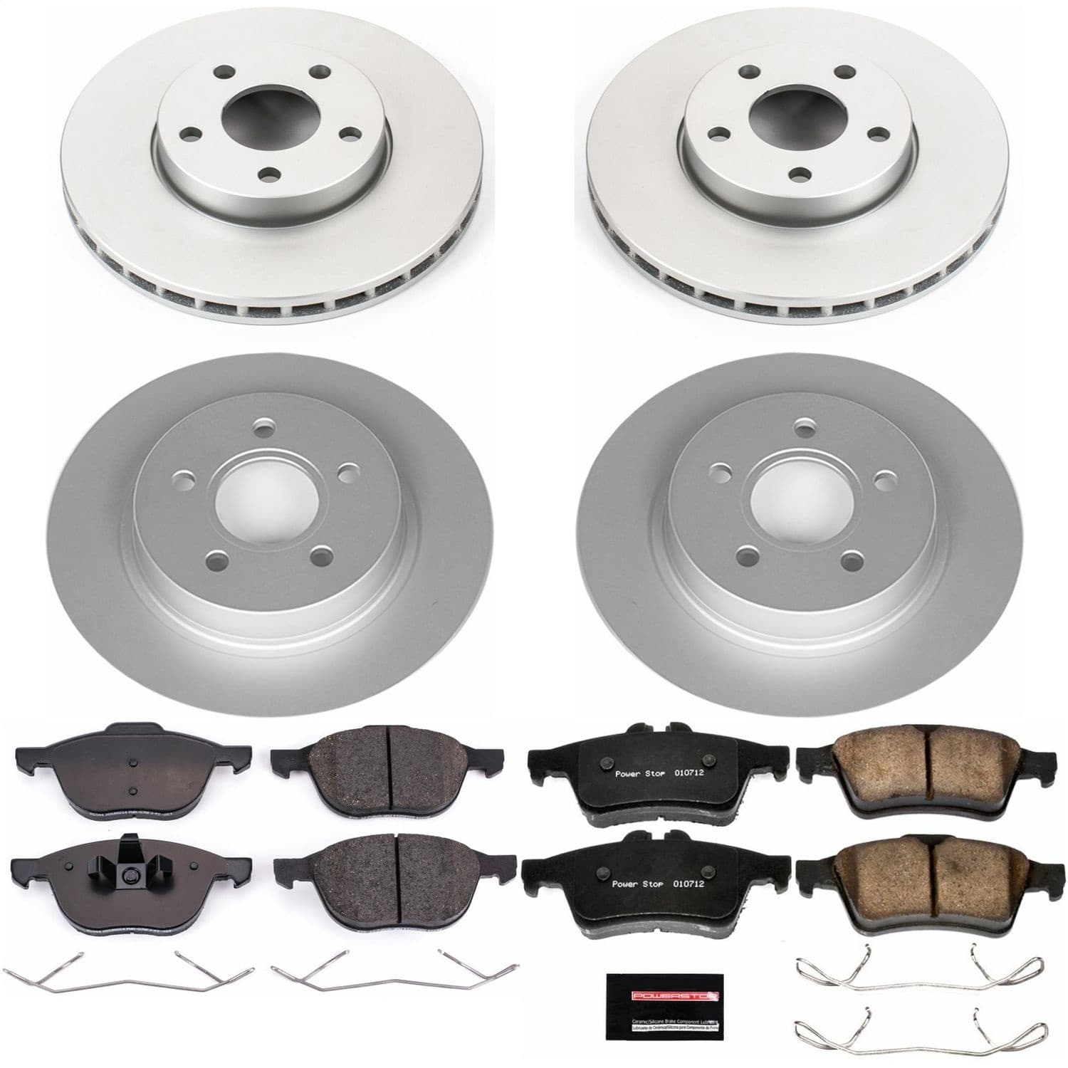 Power Stop - CRK7635 - Front and Rear - Disc Brake Pad and Rotor Kit image 1