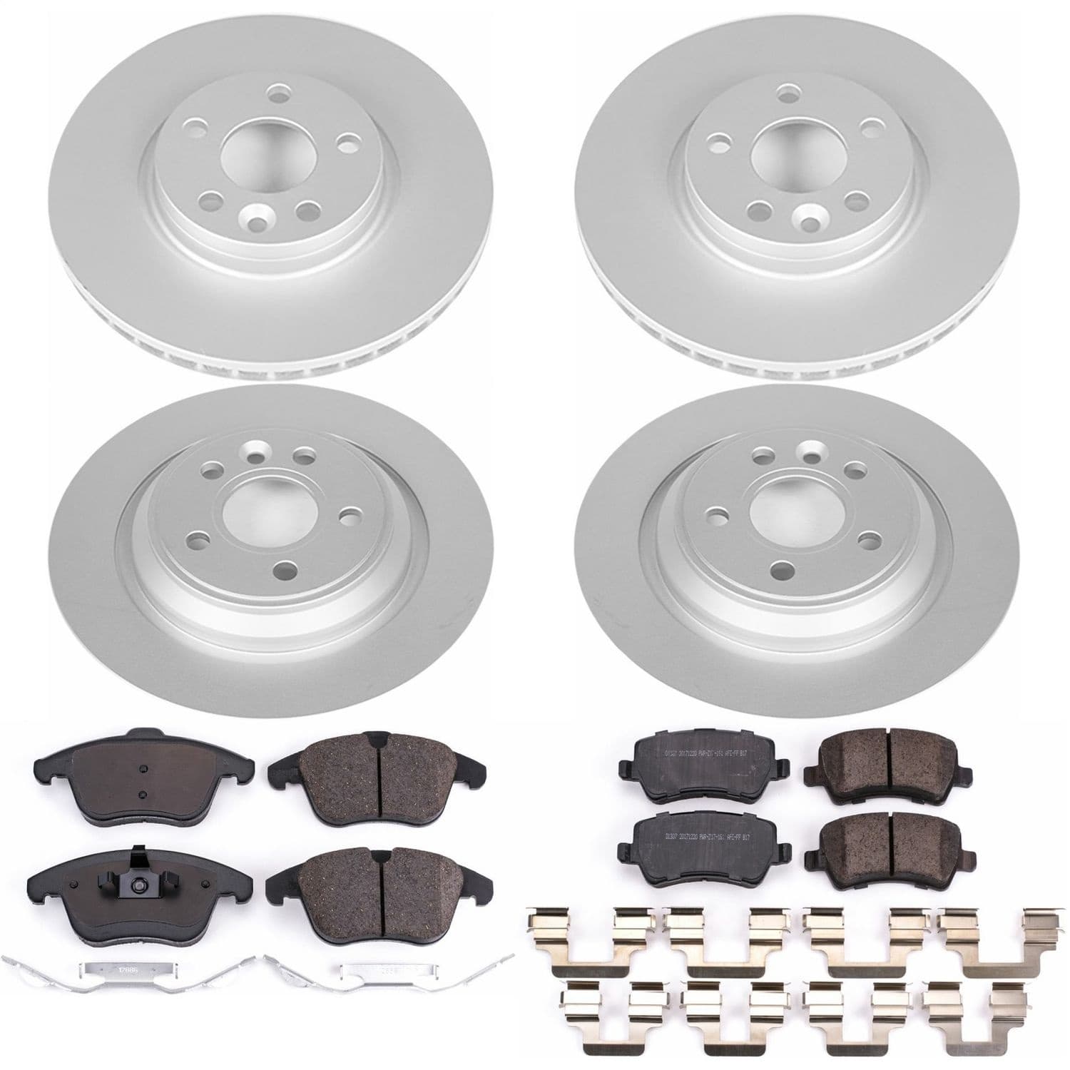 Power Stop - CRK7636 - Front and Rear - Disc Brake Pad and Rotor Kit image 1