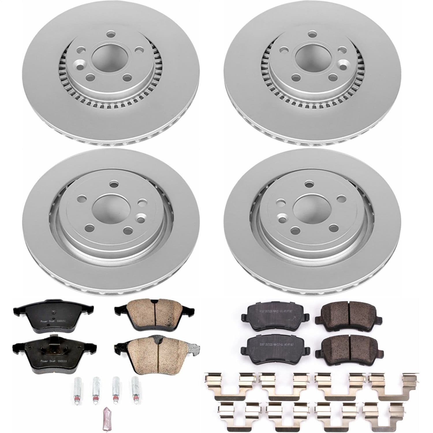 Power Stop - CRK7637 - Front and Rear - Disc Brake Pad and Rotor Kit image 1