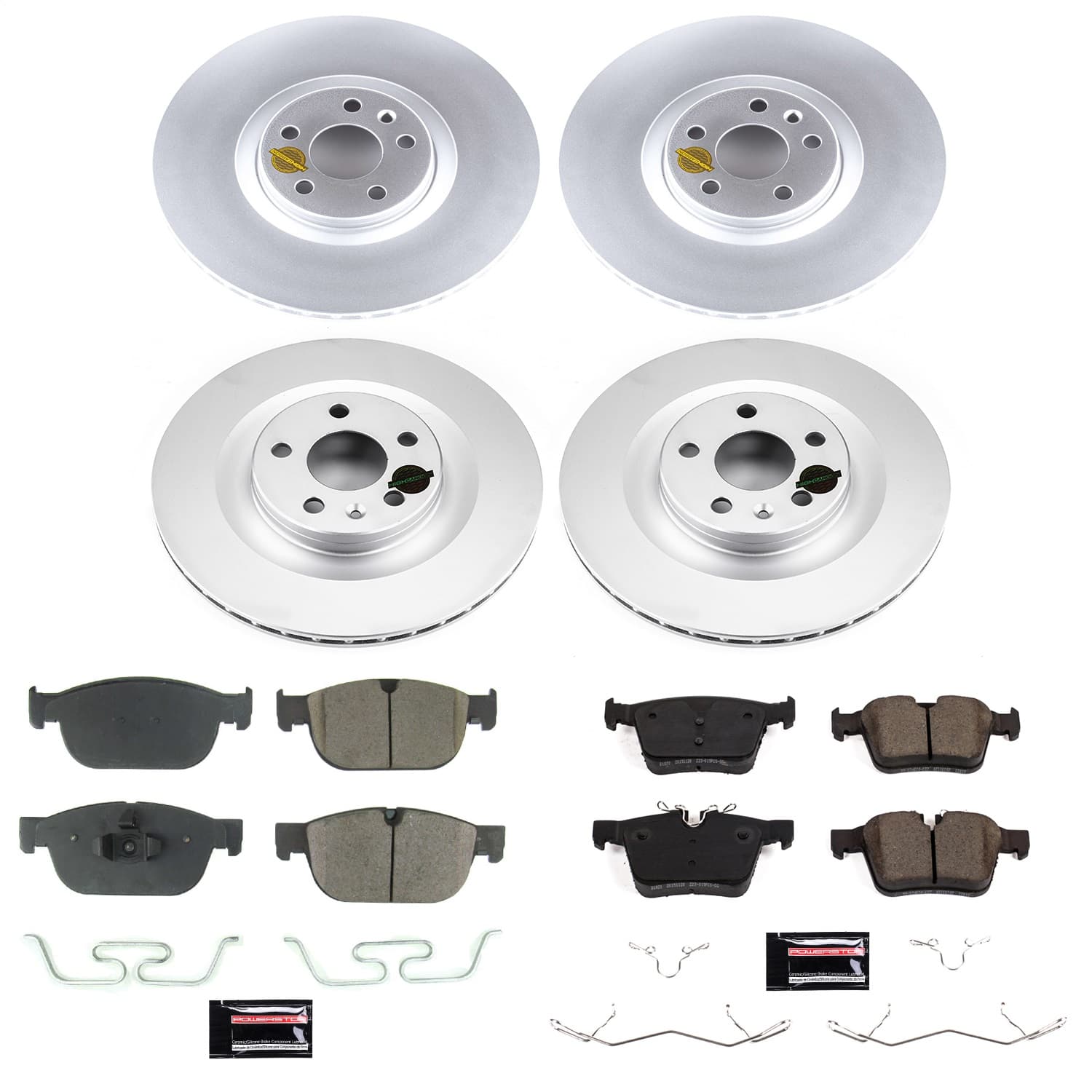Power Stop - CRK7644 - Front and Rear - Disc Brake Pad and Rotor Kit image 1