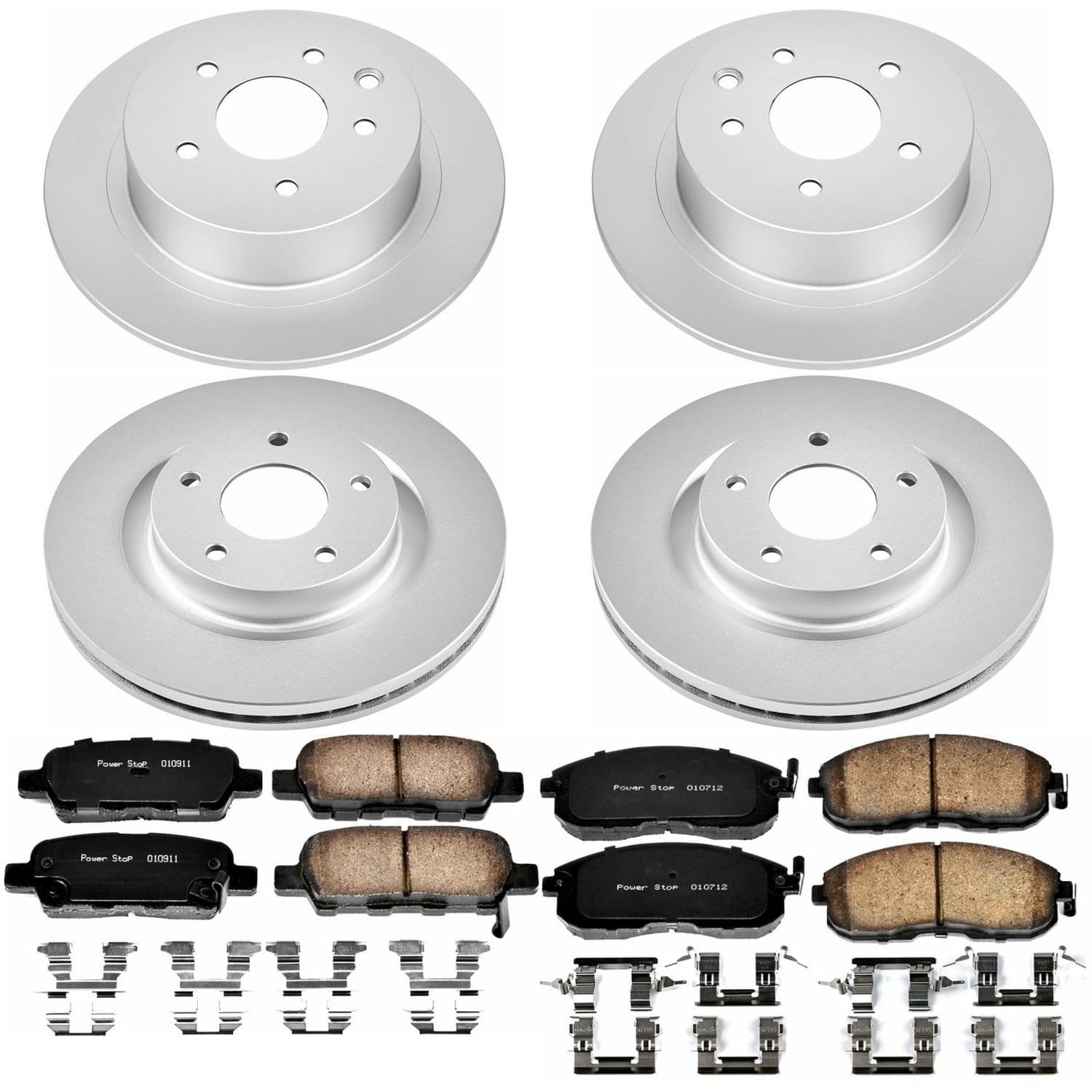 Power Stop - CRK7865 - Front and Rear - Disc Brake Pad and Rotor Kit image 1