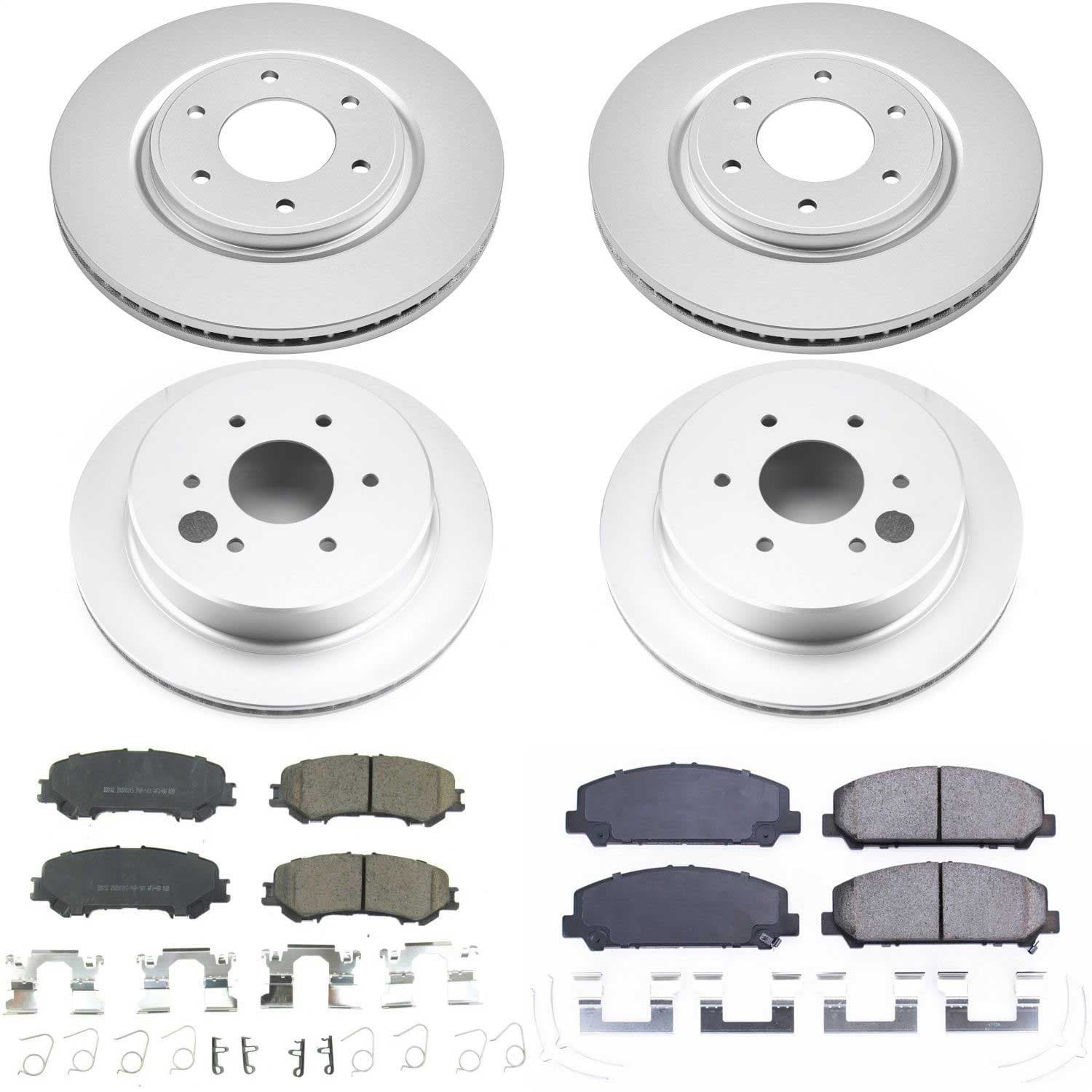 Power Stop - CRK7866 - Front and Rear - Disc Brake Pad and Rotor Kit image 1