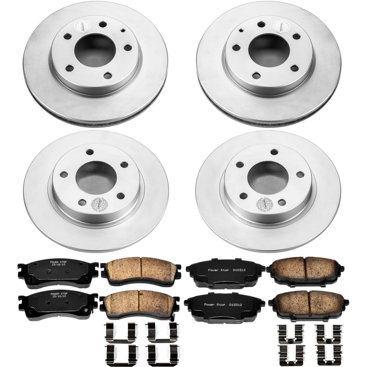 Power Stop - CRK789 - Front and Rear - Disc Brake Pad and Rotor Kit image 1