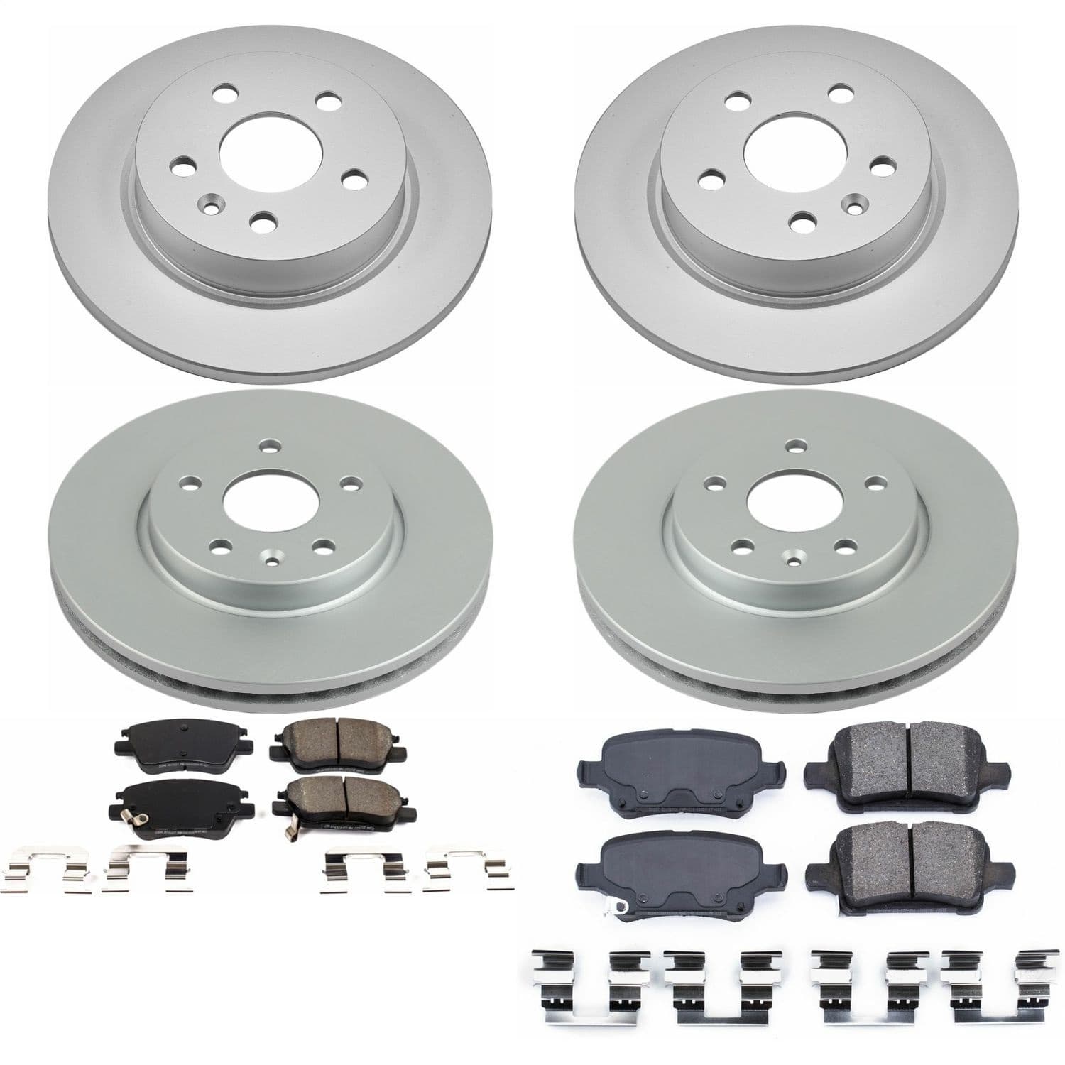 Power Stop - CRK7907 - Front and Rear - Disc Brake Pad and Rotor Kit image 1