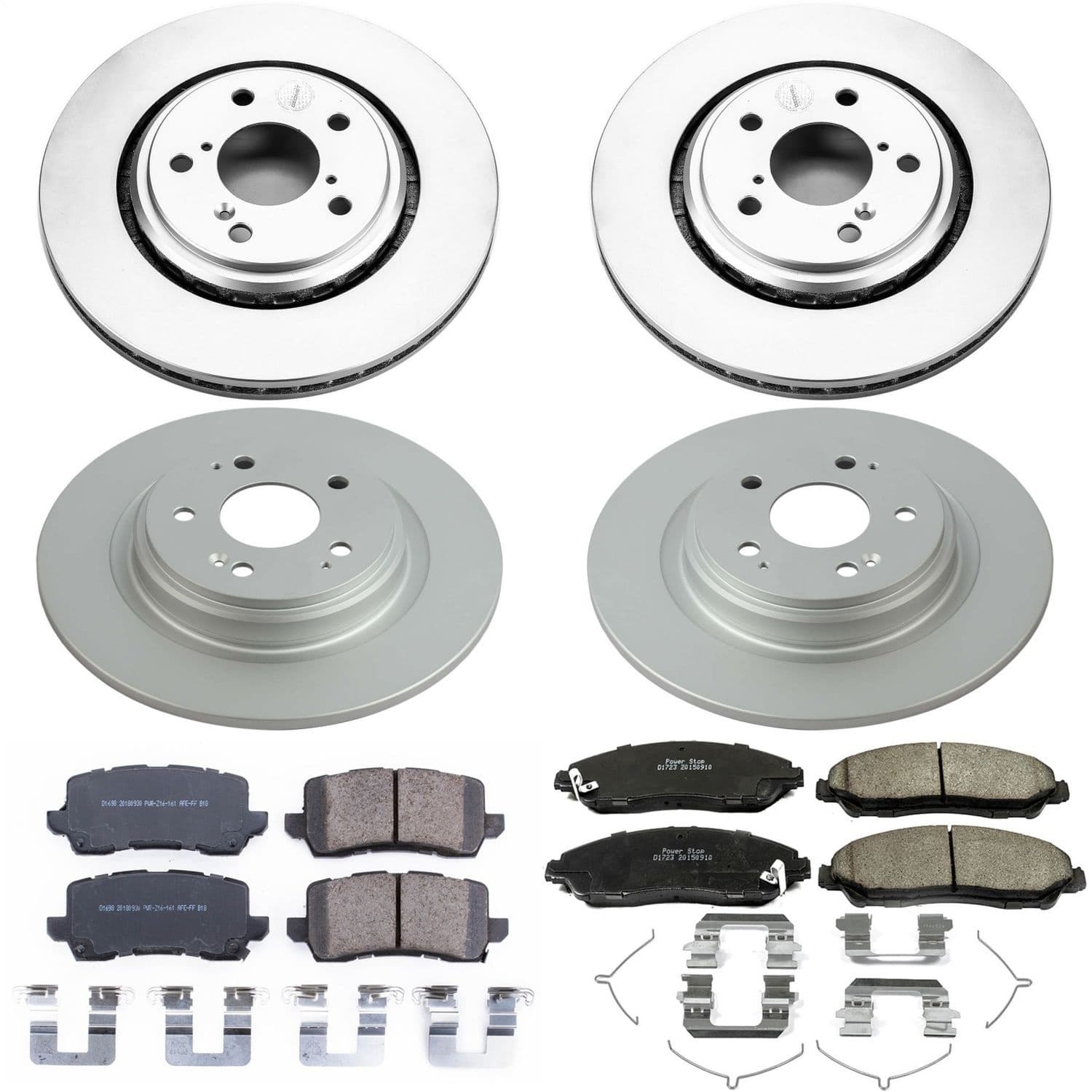 Power Stop - CRK7922 - Front and Rear - Disc Brake Pad and Rotor Kit image 1