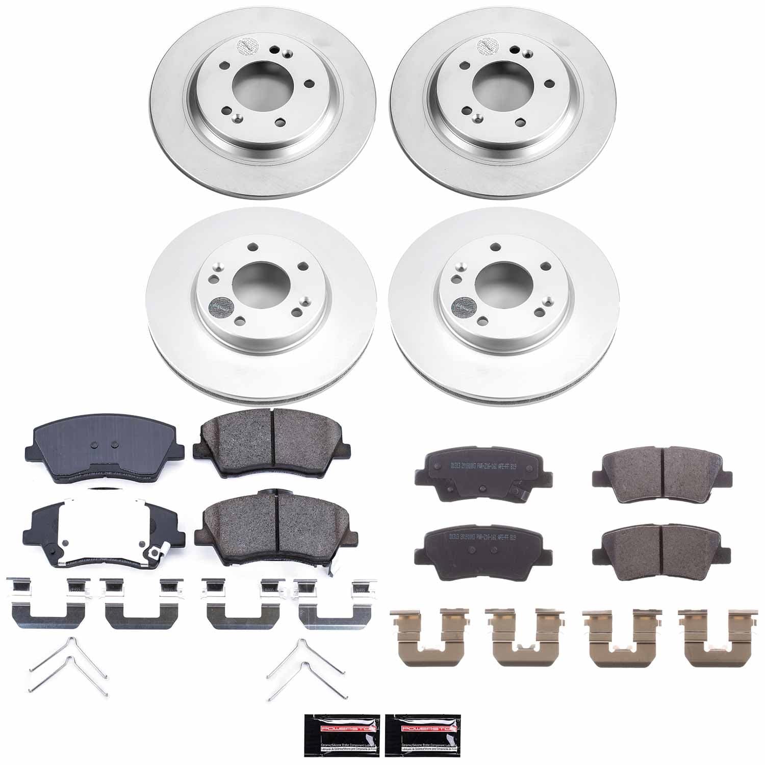 Power Stop - CRK7928 - Front and Rear - Disc Brake Pad and Rotor Kit image 1