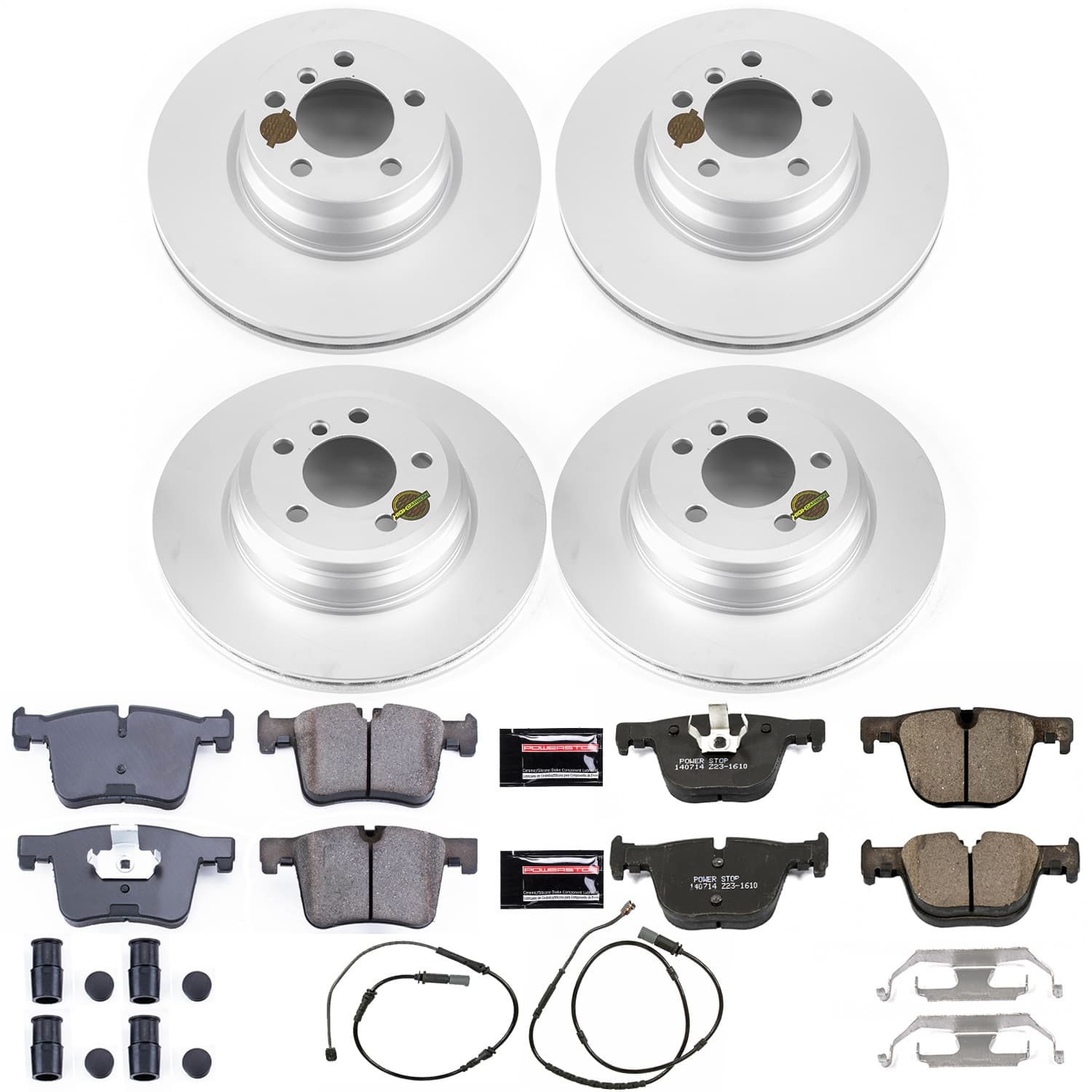 Power Stop - CRK7936 - Front and Rear - Disc Brake Pad and Rotor Kit image 1
