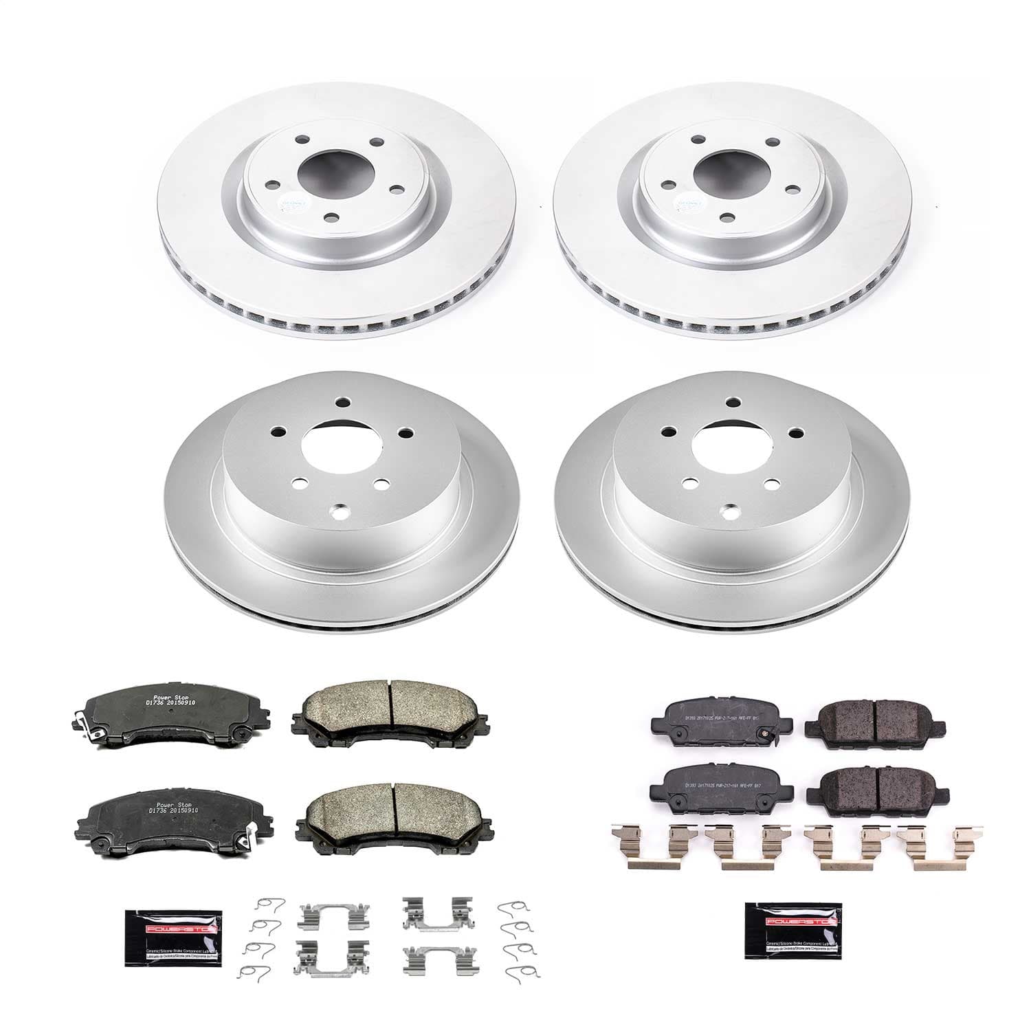 Power Stop - CRK8006 - Front and Rear - Disc Brake Pad and Rotor Kit image 1