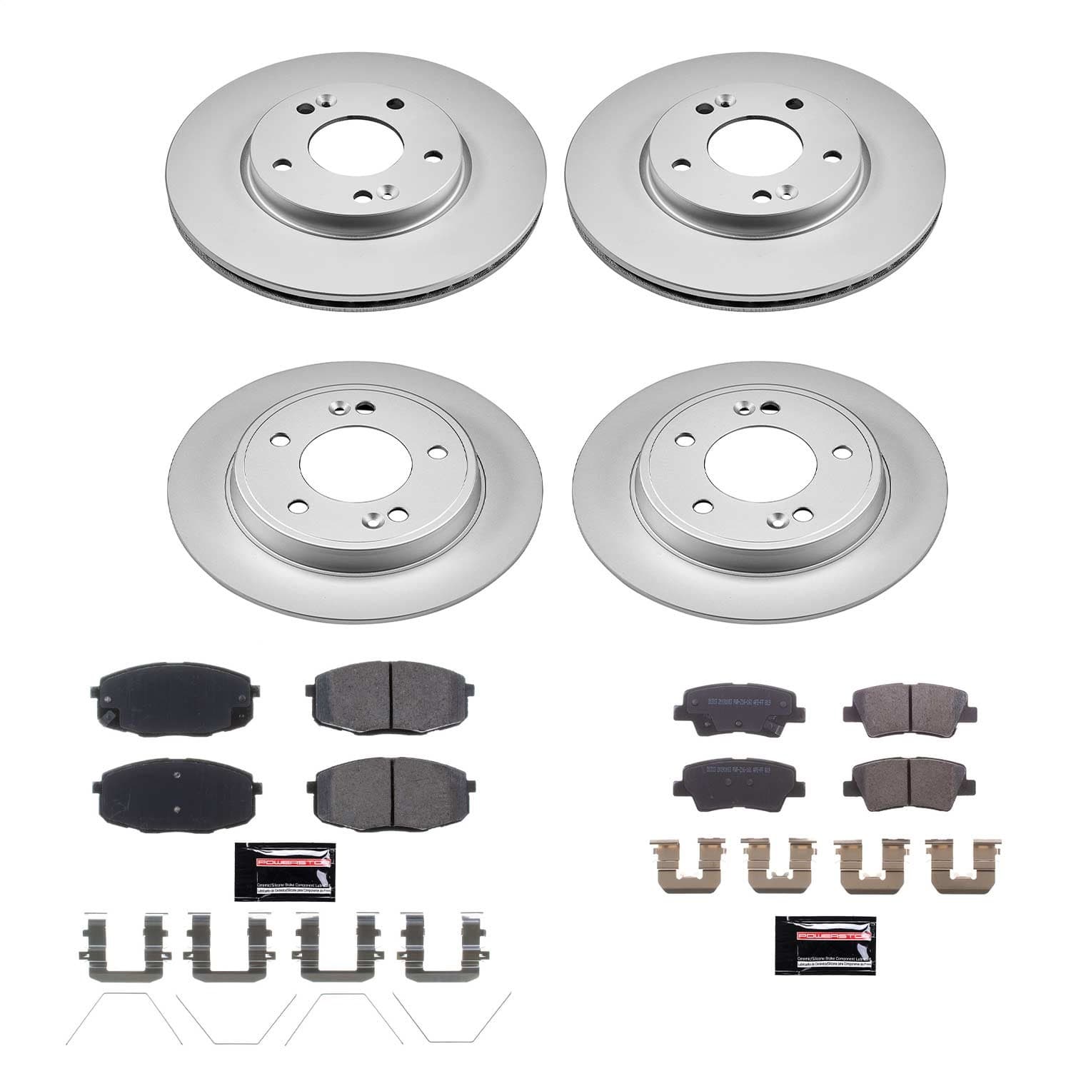 Power Stop - CRK8008 - Front and Rear - Disc Brake Pad and Rotor Kit image 1