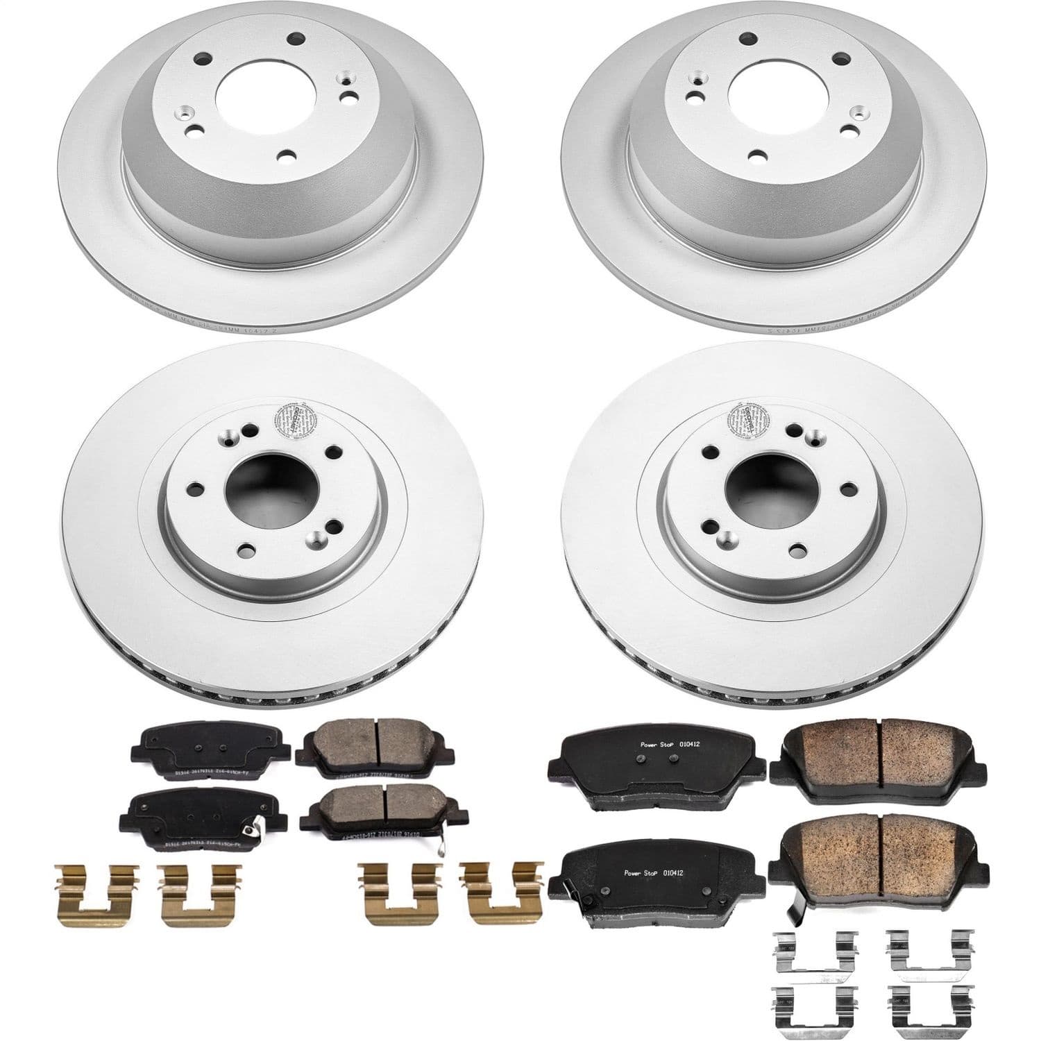 Power Stop - CRK8009 - Front and Rear - Disc Brake Pad and Rotor Kit image 1