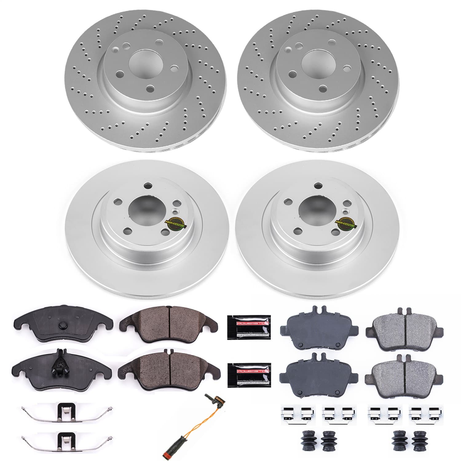 Power Stop - CRK8056 - Front and Rear - Disc Brake Pad and Rotor Kit image 1