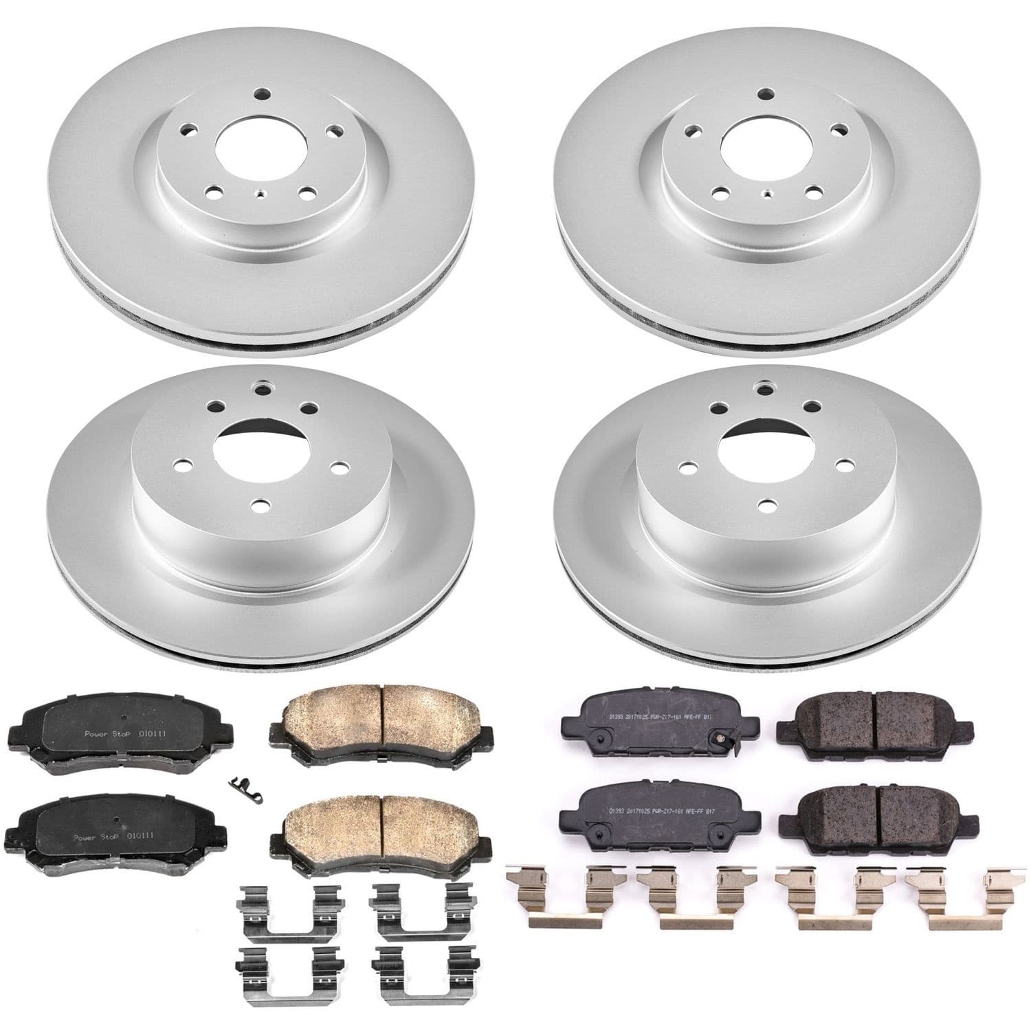 Power Stop - CRK8059 - Front and Rear - Disc Brake Pad and Rotor Kit image 1