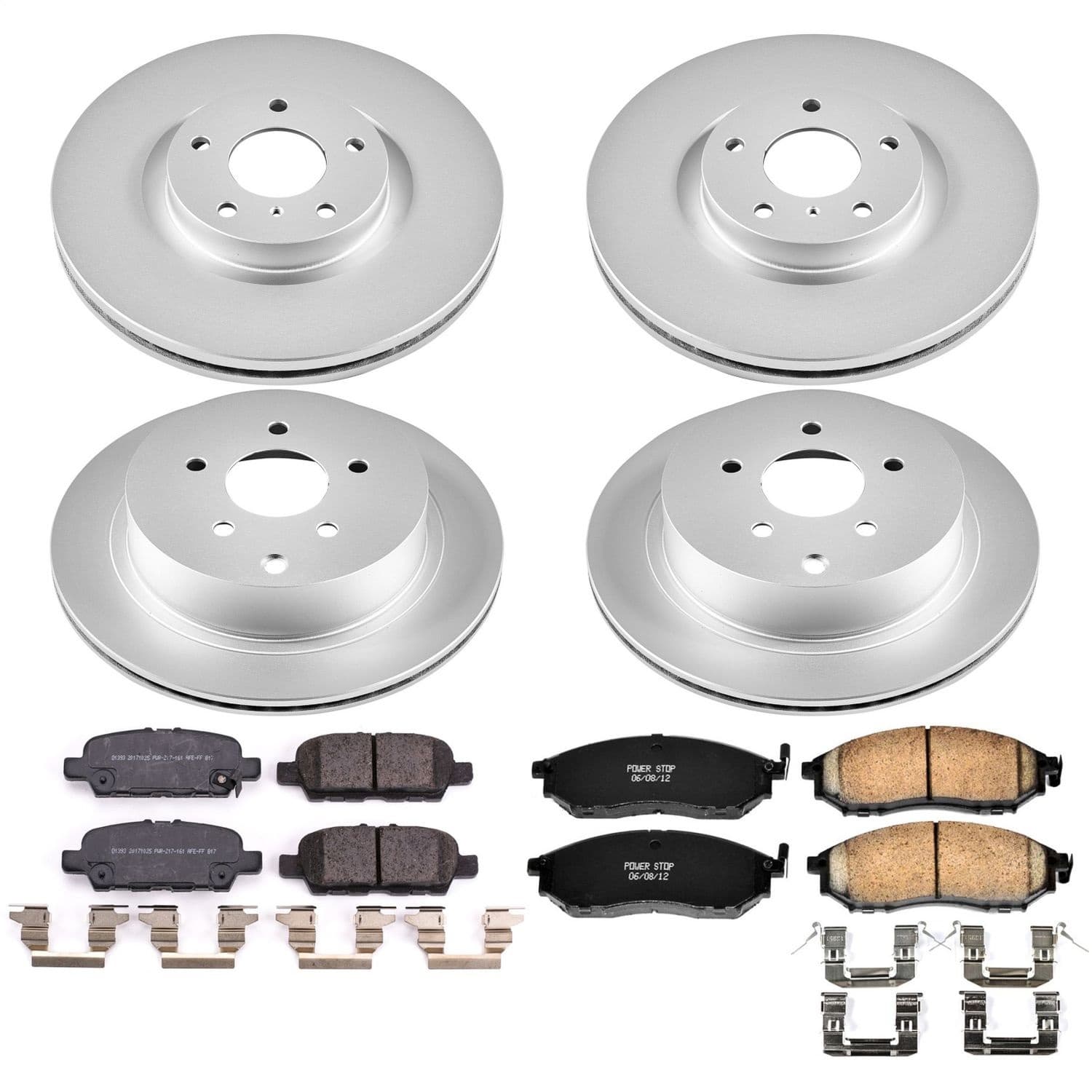 Power Stop - CRK8061 - Front and Rear - Disc Brake Pad and Rotor Kit image 1