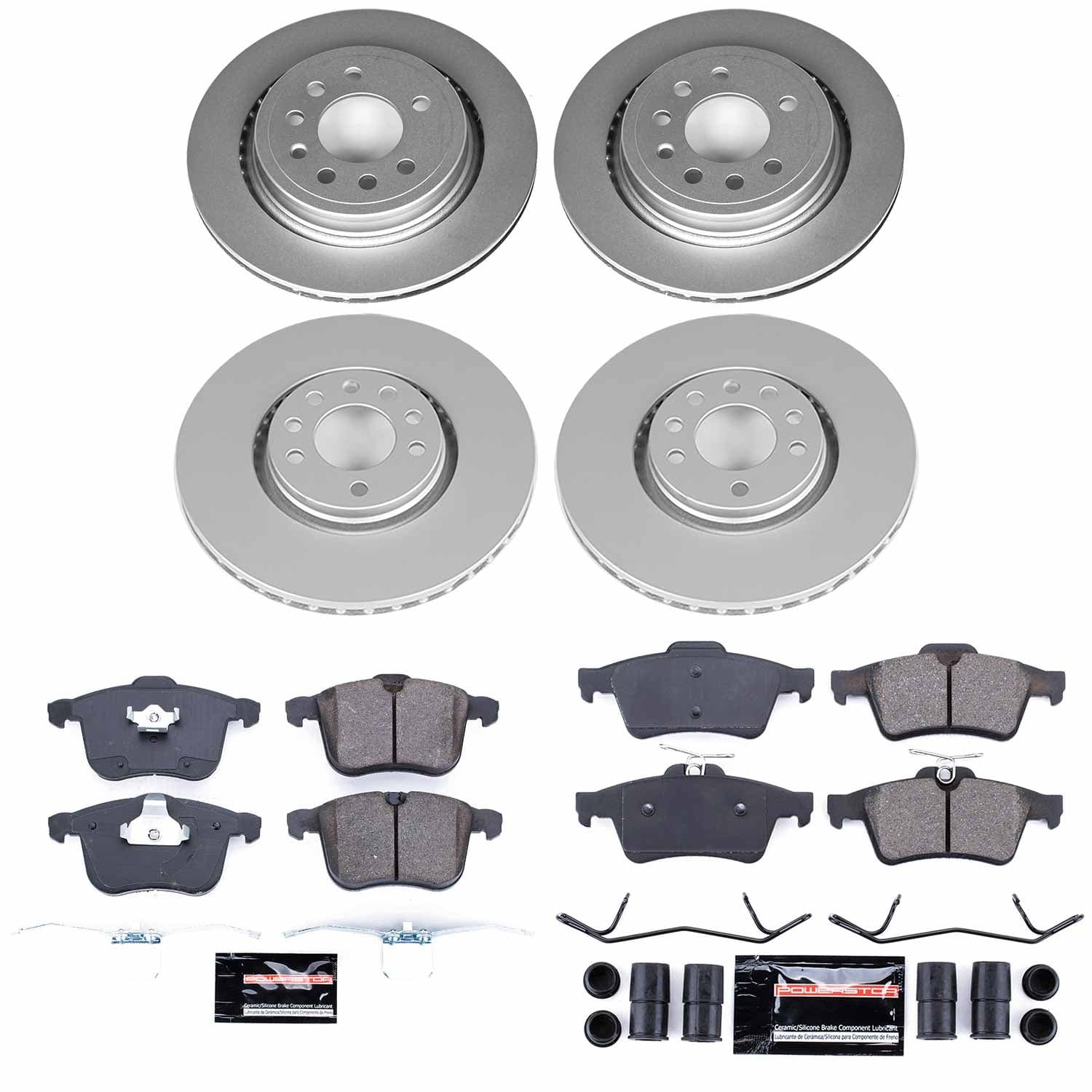 Power Stop - CRK8159 - Front and Rear - Disc Brake Pad and Rotor Kit image 1
