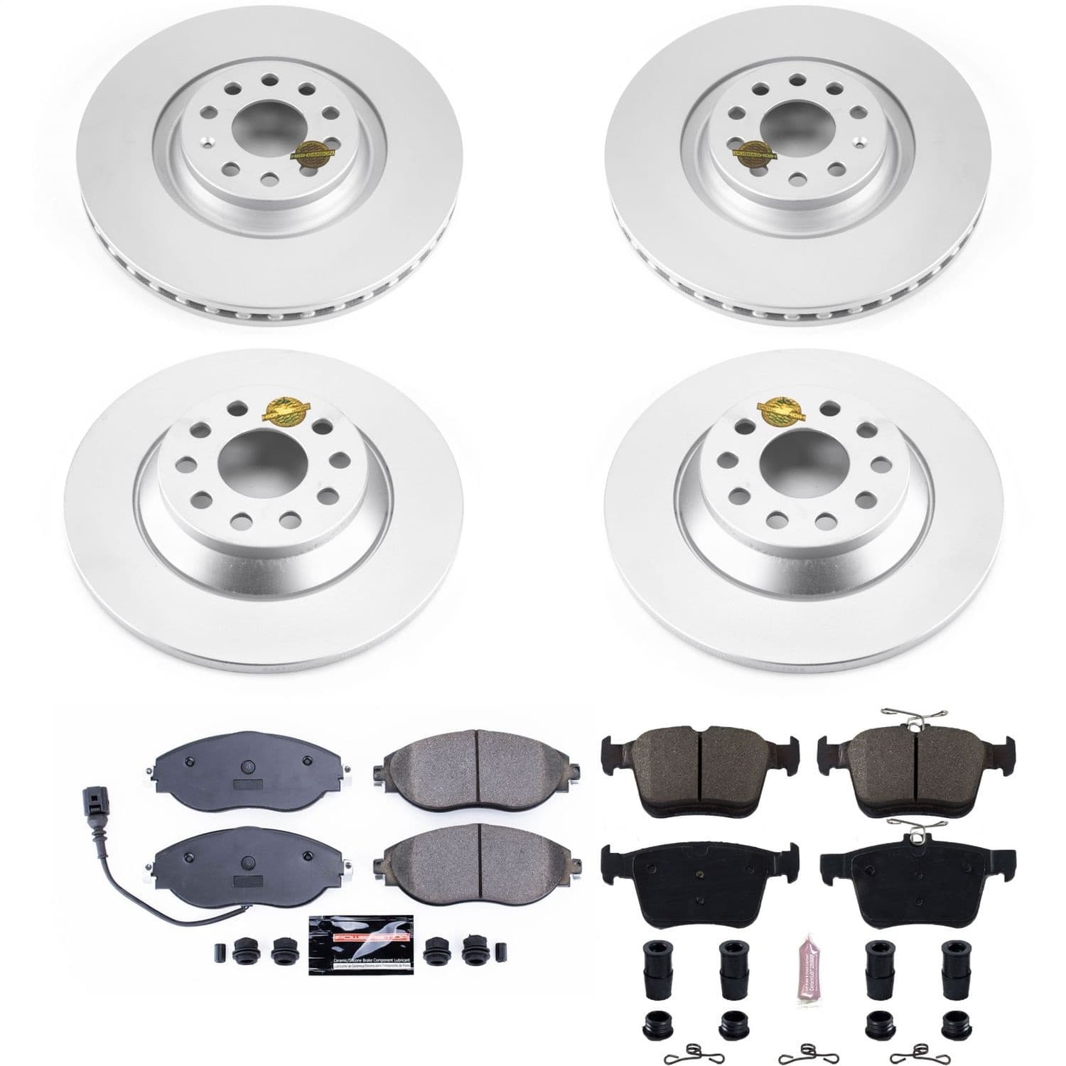 Power Stop - CRK8168 - Front and Rear - Disc Brake Pad and Rotor Kit image 1