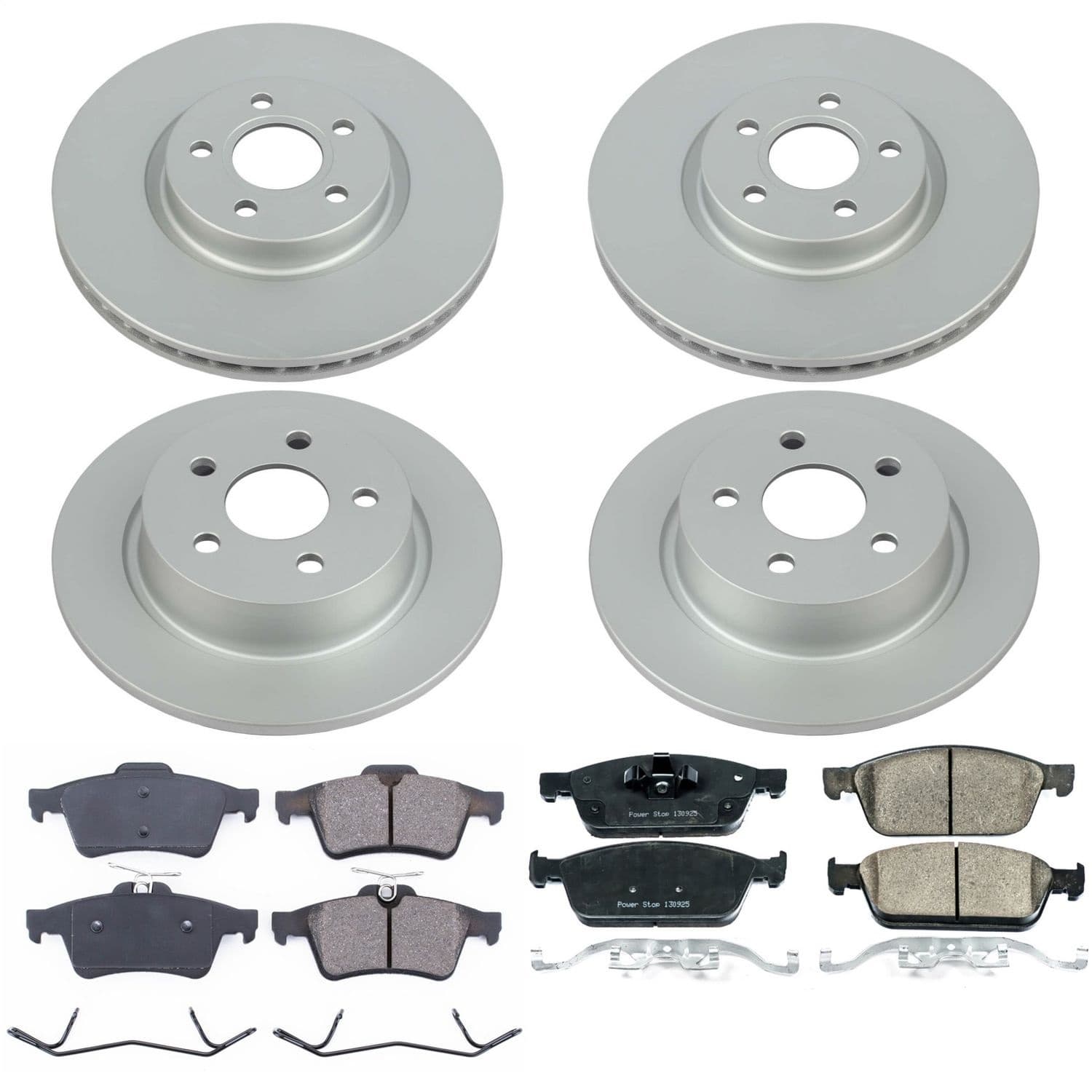 Power Stop - CRK8174 - Front and Rear - Disc Brake Pad and Rotor Kit image 1