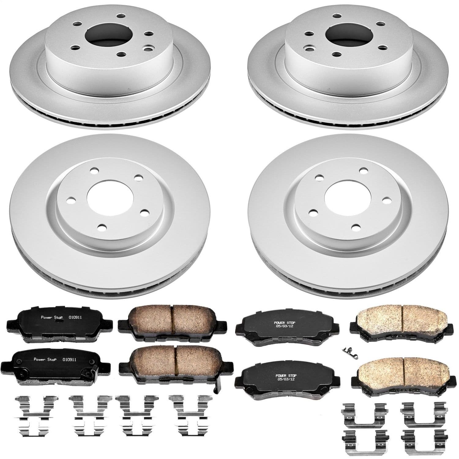 Power Stop - CRK8268 - Front and Rear - Disc Brake Pad and Rotor Kit image 1