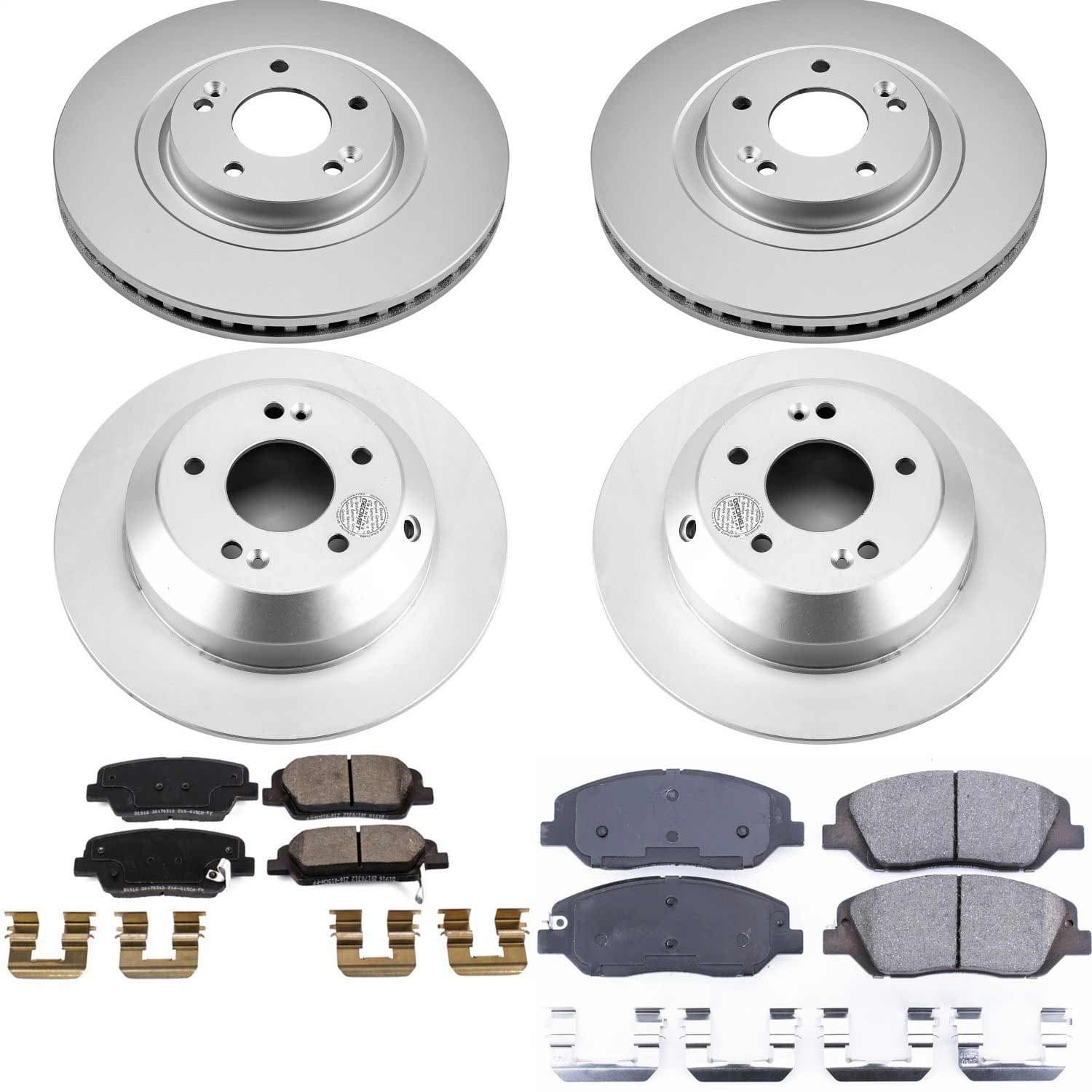 Power Stop - CRK8281 - Front and Rear - Disc Brake Pad and Rotor Kit image 1