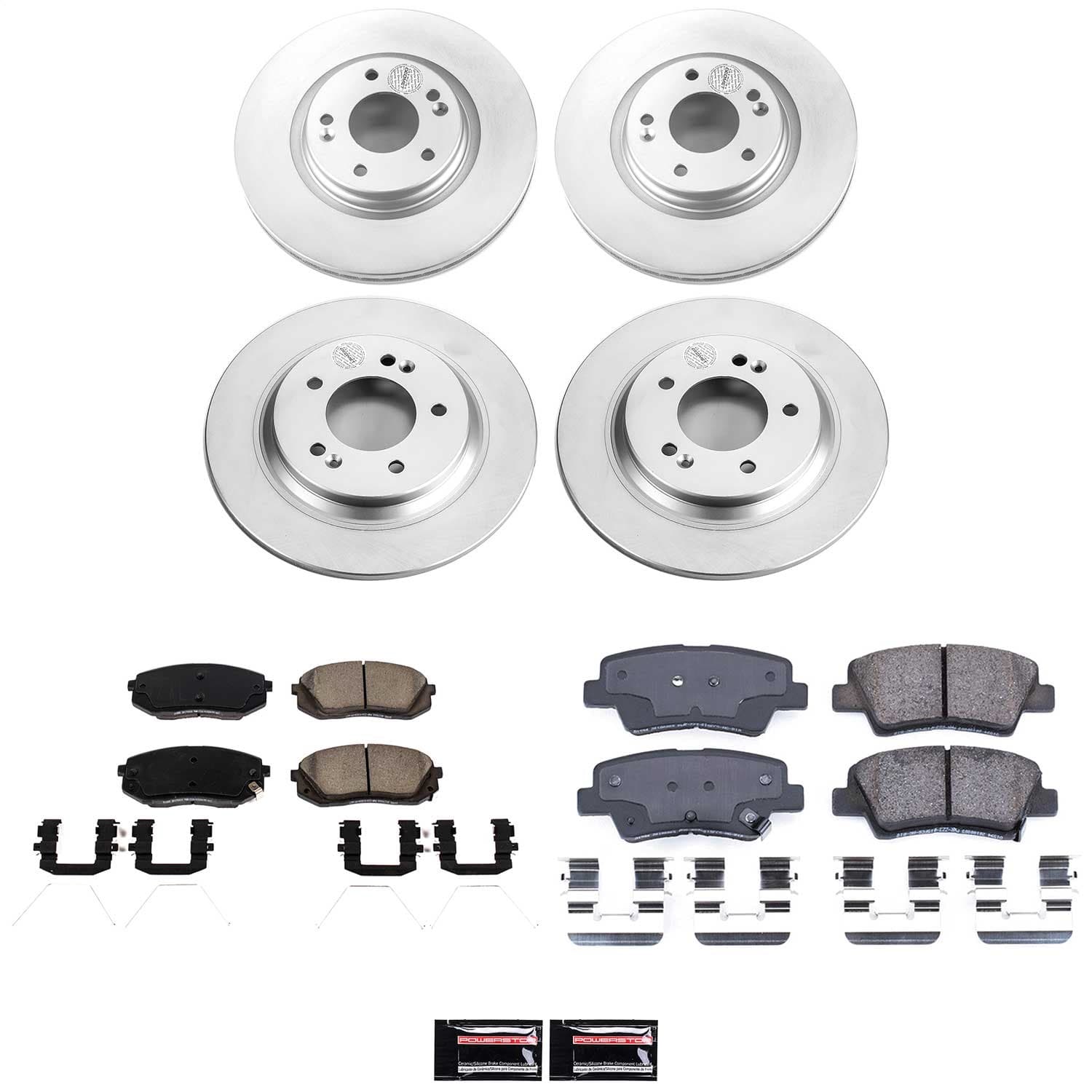 Power Stop - CRK8284 - Front and Rear - Disc Brake Pad and Rotor Kit image 1