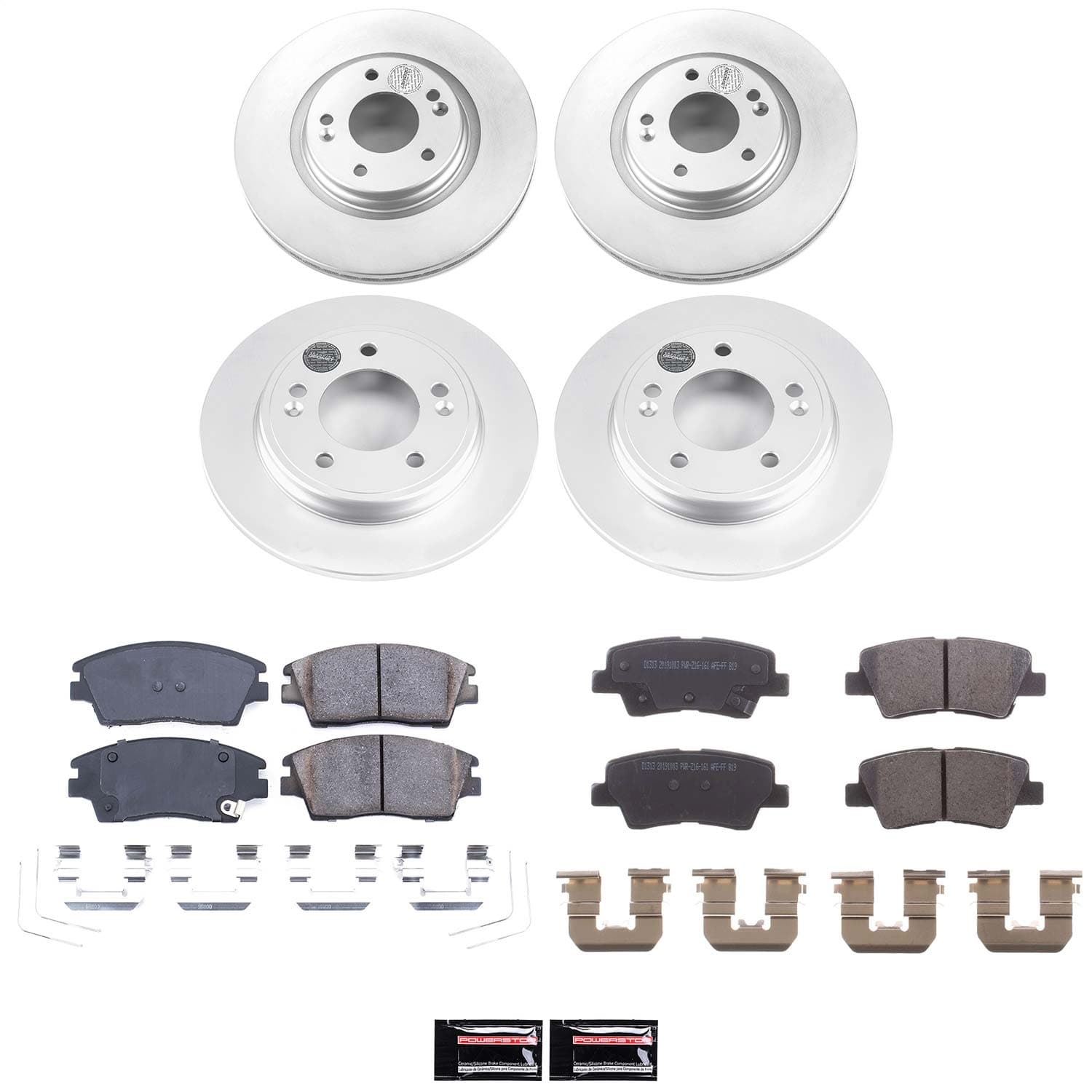 Power Stop - CRK8285 - Front and Rear - Disc Brake Pad and Rotor Kit image 1