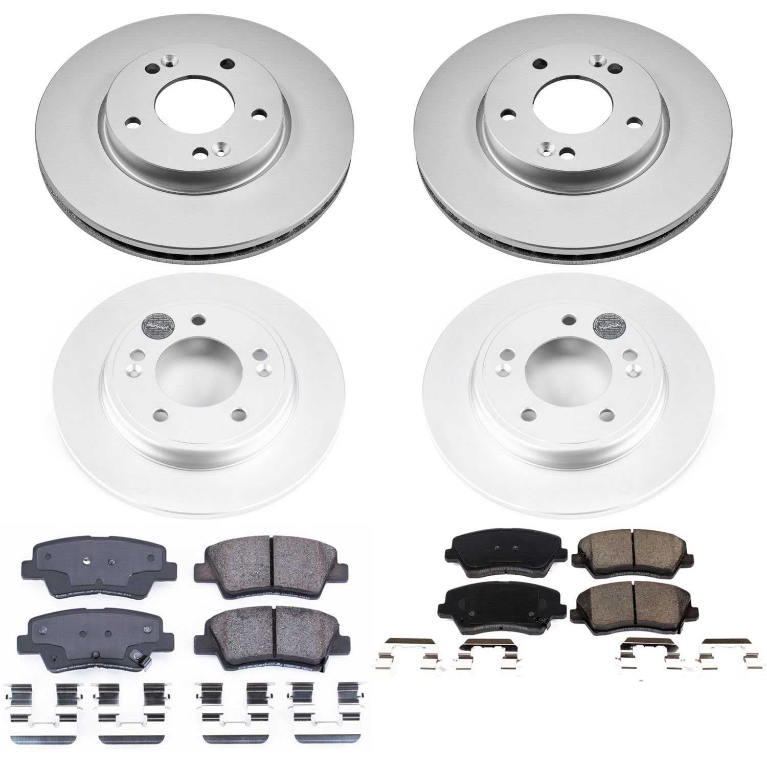 Power Stop - CRK8346 - Front and Rear - Disc Brake Pad and Rotor Kit image 1