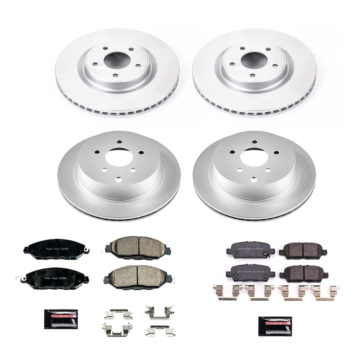 Power Stop - CRK8347 - Front and Rear - Disc Brake Pad and Rotor Kit image 1
