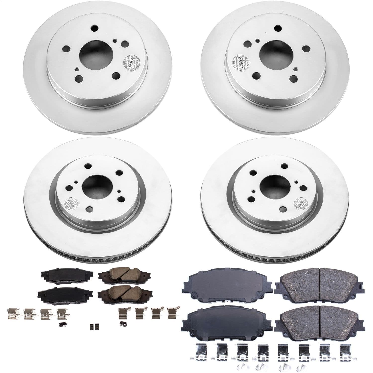 Power Stop - CRK8348 - Front and Rear - Disc Brake Pad and Rotor Kit image 1