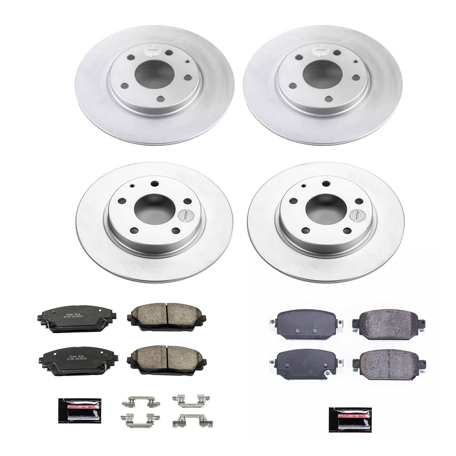 Power Stop - CRK8350 - Front and Rear - Disc Brake Pad and Rotor Kit image 1