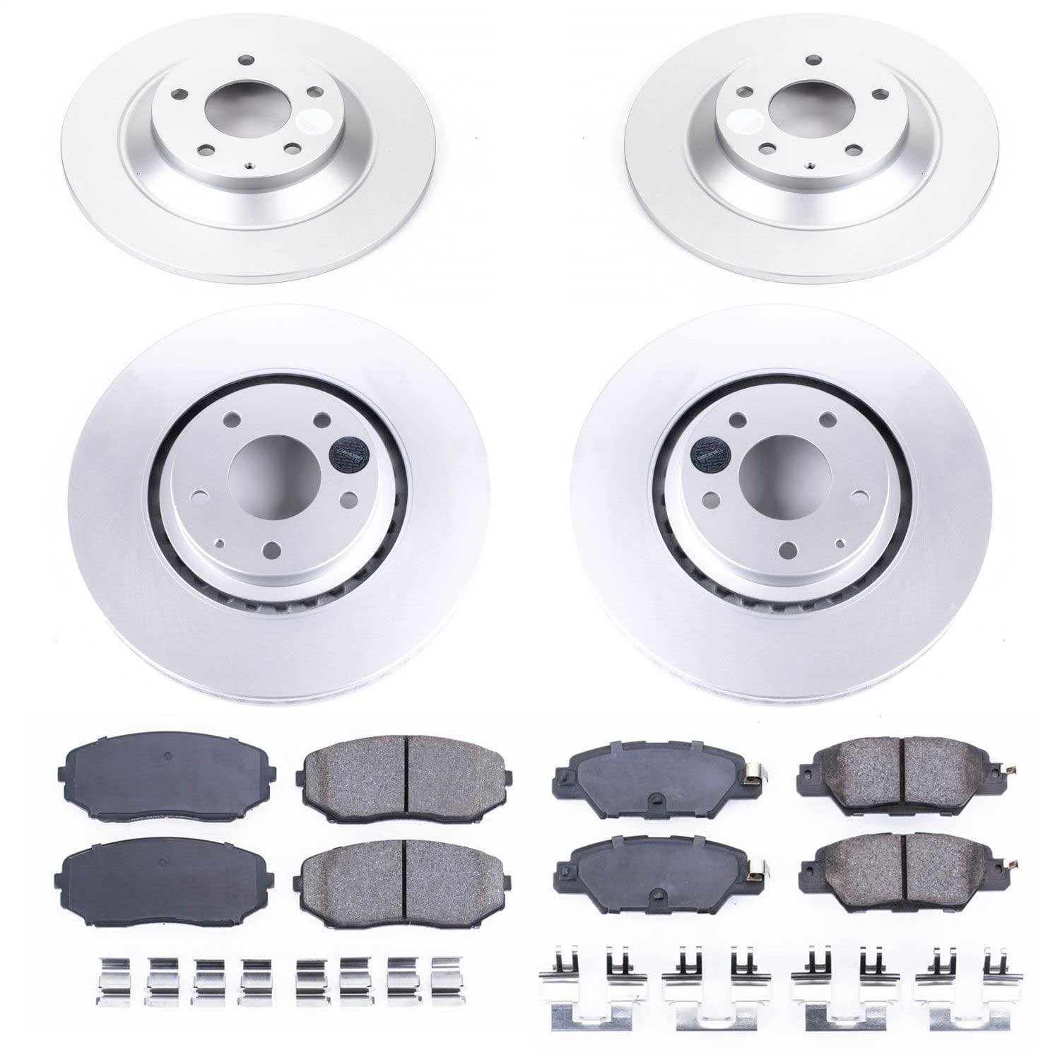 Power Stop - CRK8351 - Front and Rear - Disc Brake Pad and Rotor Kit image 1