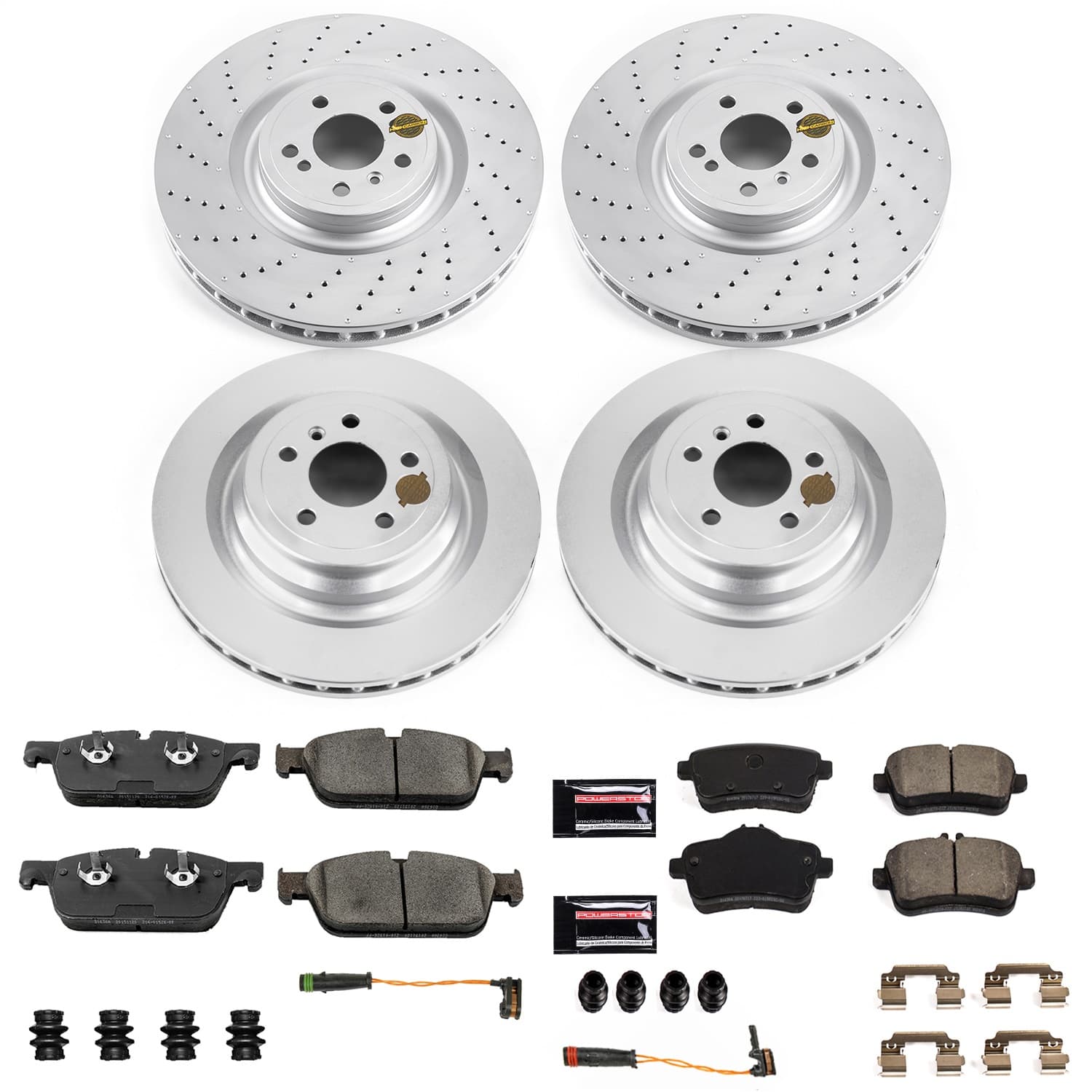 Power Stop - CRK8354 - Front and Rear - Disc Brake Pad and Rotor Kit image 1