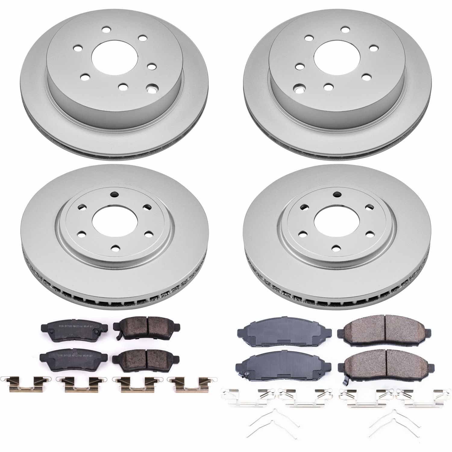 Power Stop - CRK8357 - Front and Rear - Disc Brake Pad and Rotor Kit image 1
