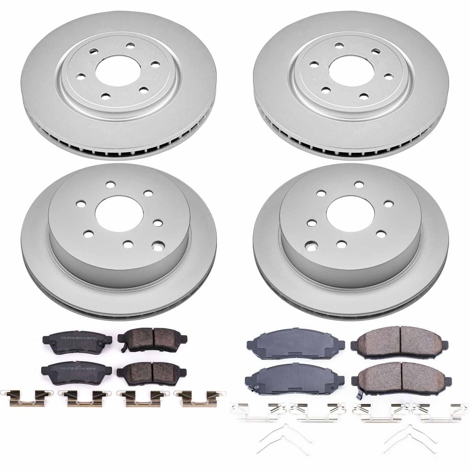 Power Stop - CRK8358 - Front and Rear - Disc Brake Pad and Rotor Kit image 1