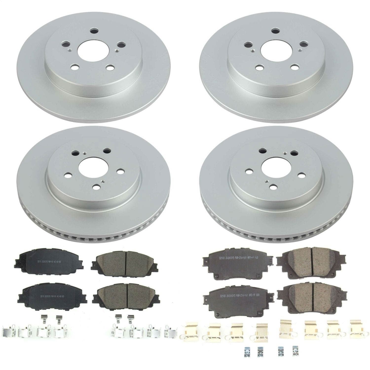 Power Stop - CRK8362 - Front and Rear - Disc Brake Pad and Rotor Kit image 1