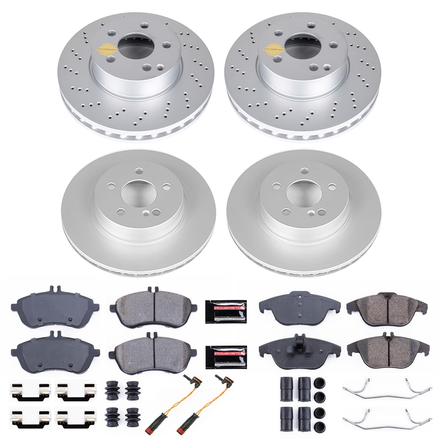 Power Stop - CRK8439 - Front and Rear - Disc Brake Pad and Rotor Kit image 1