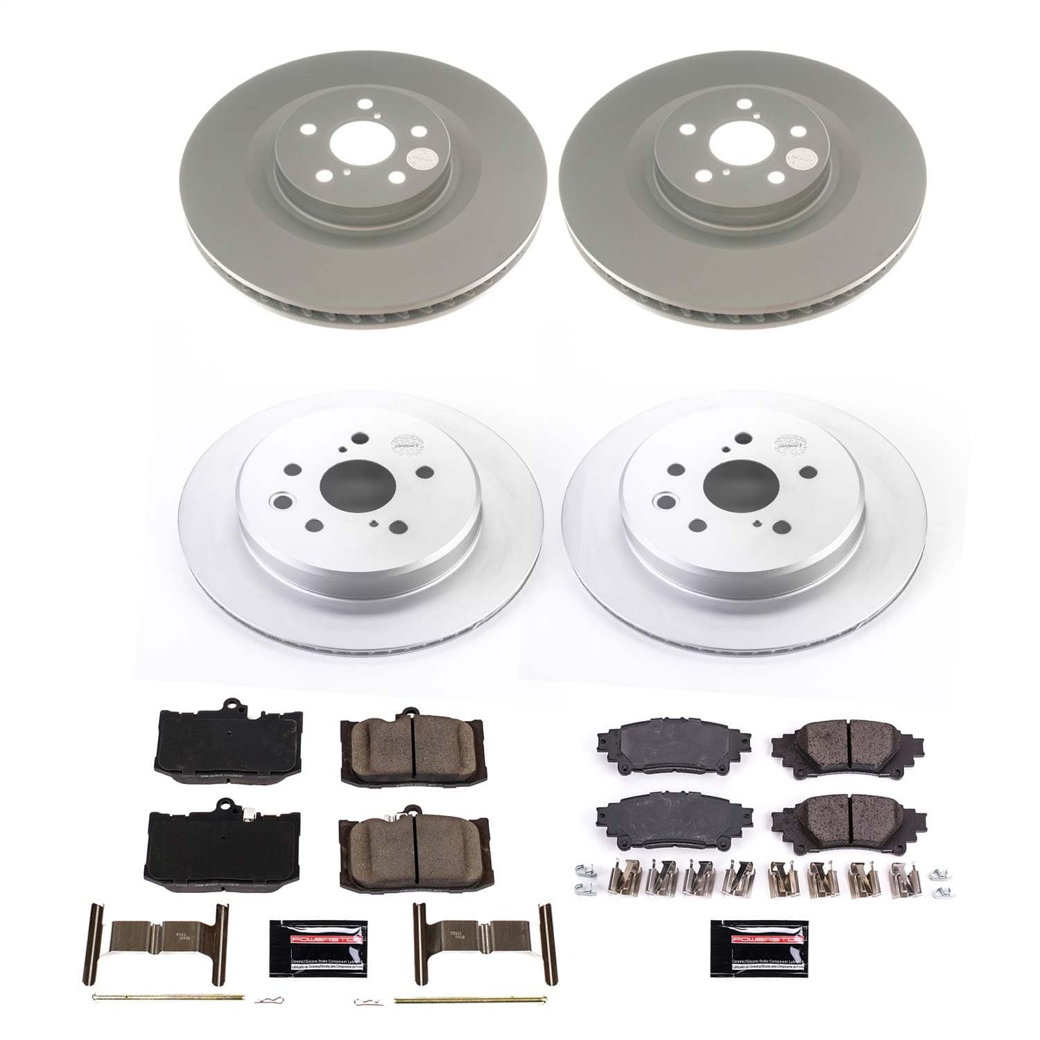Power Stop - CRK8453 - Front and Rear - Disc Brake Pad and Rotor Kit image 1