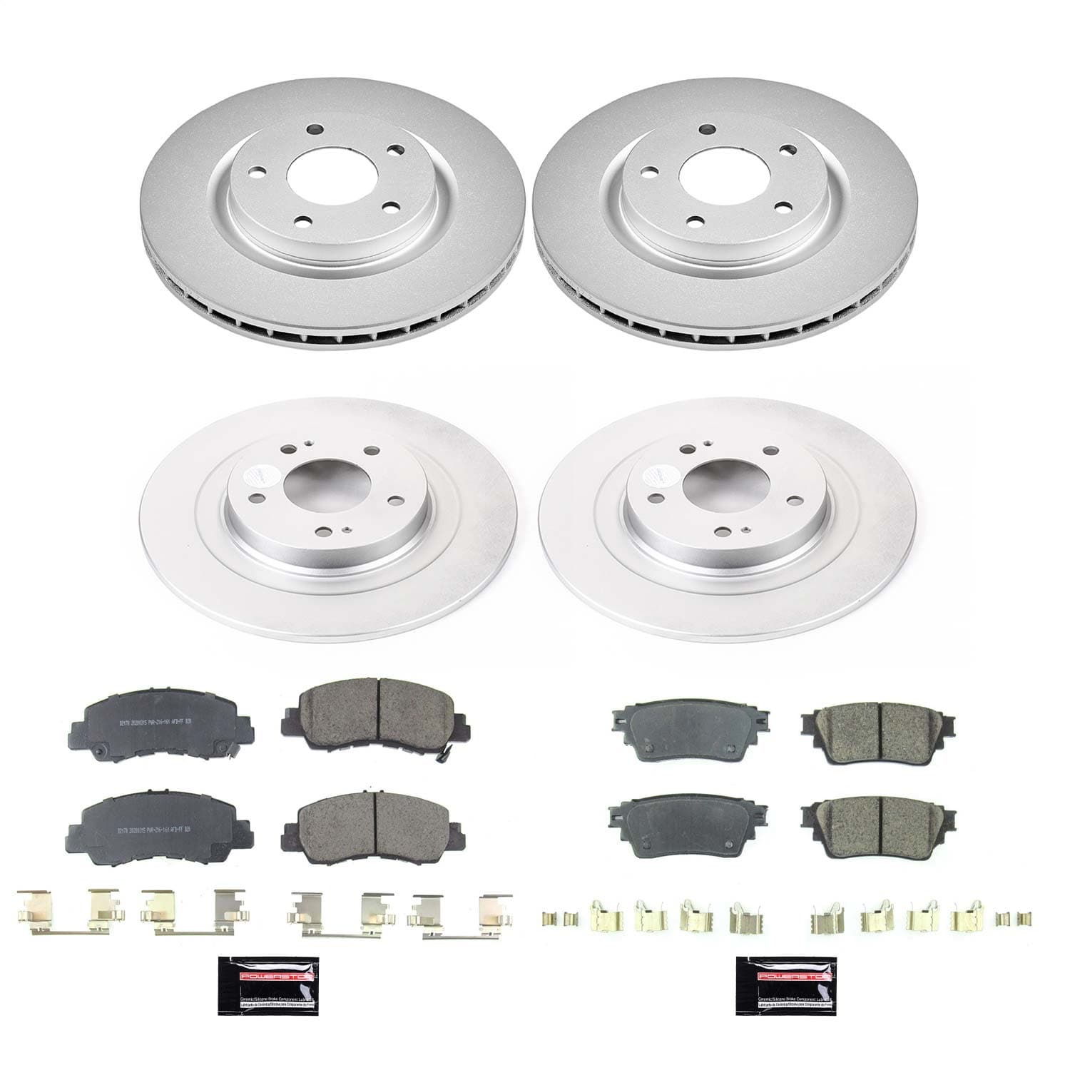 Power Stop - CRK8460 - Front and Rear - Disc Brake Pad and Rotor Kit image 1