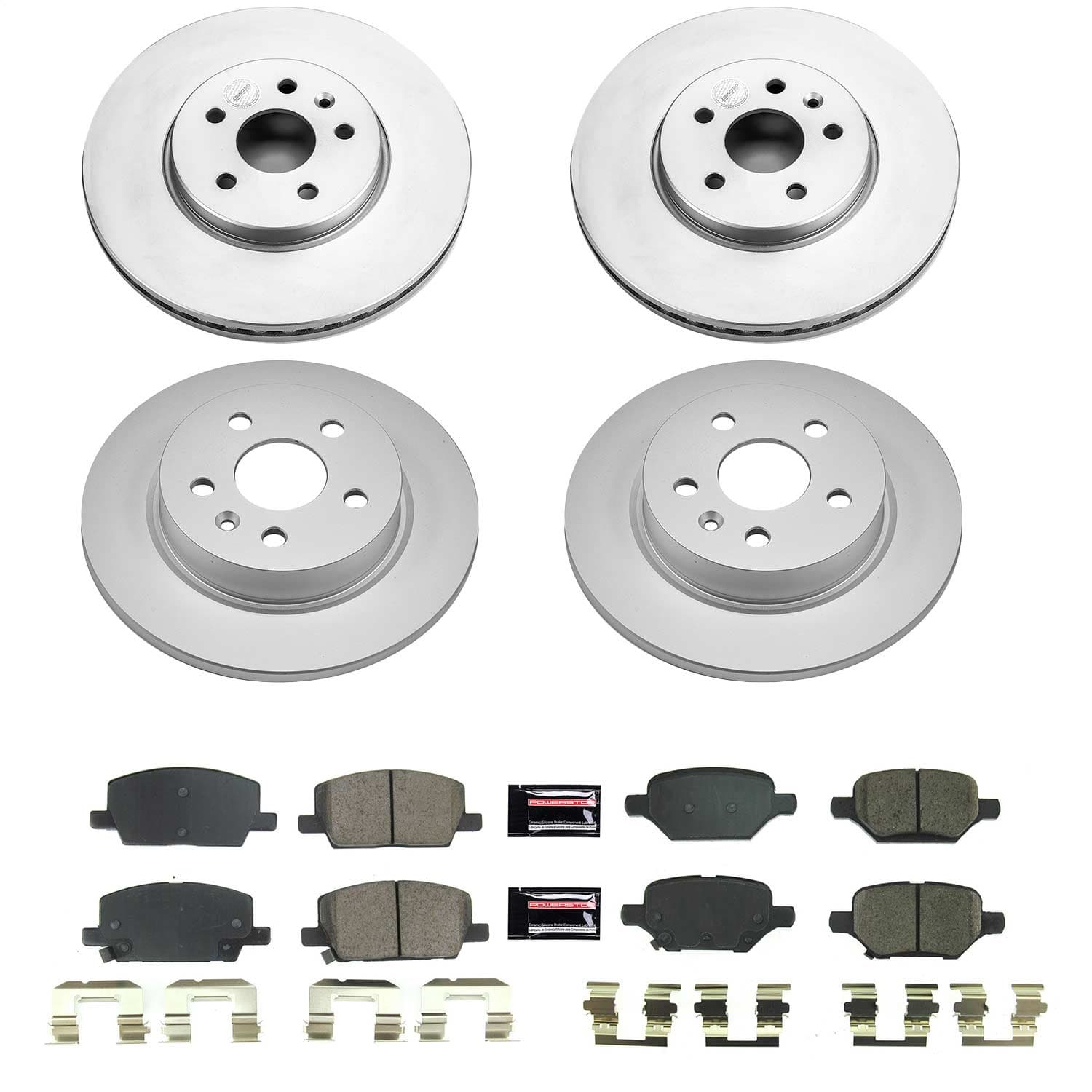 Power Stop - CRK8505 - Front and Rear - Disc Brake Pad and Rotor Kit image 1
