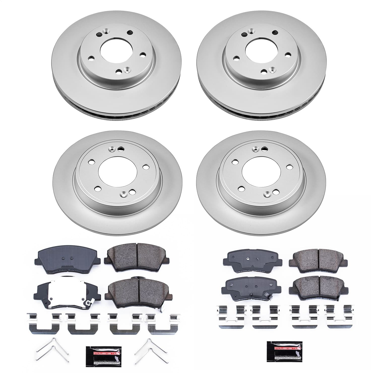 Power Stop - CRK8508 - Front and Rear - Disc Brake Pad and Rotor Kit image 1