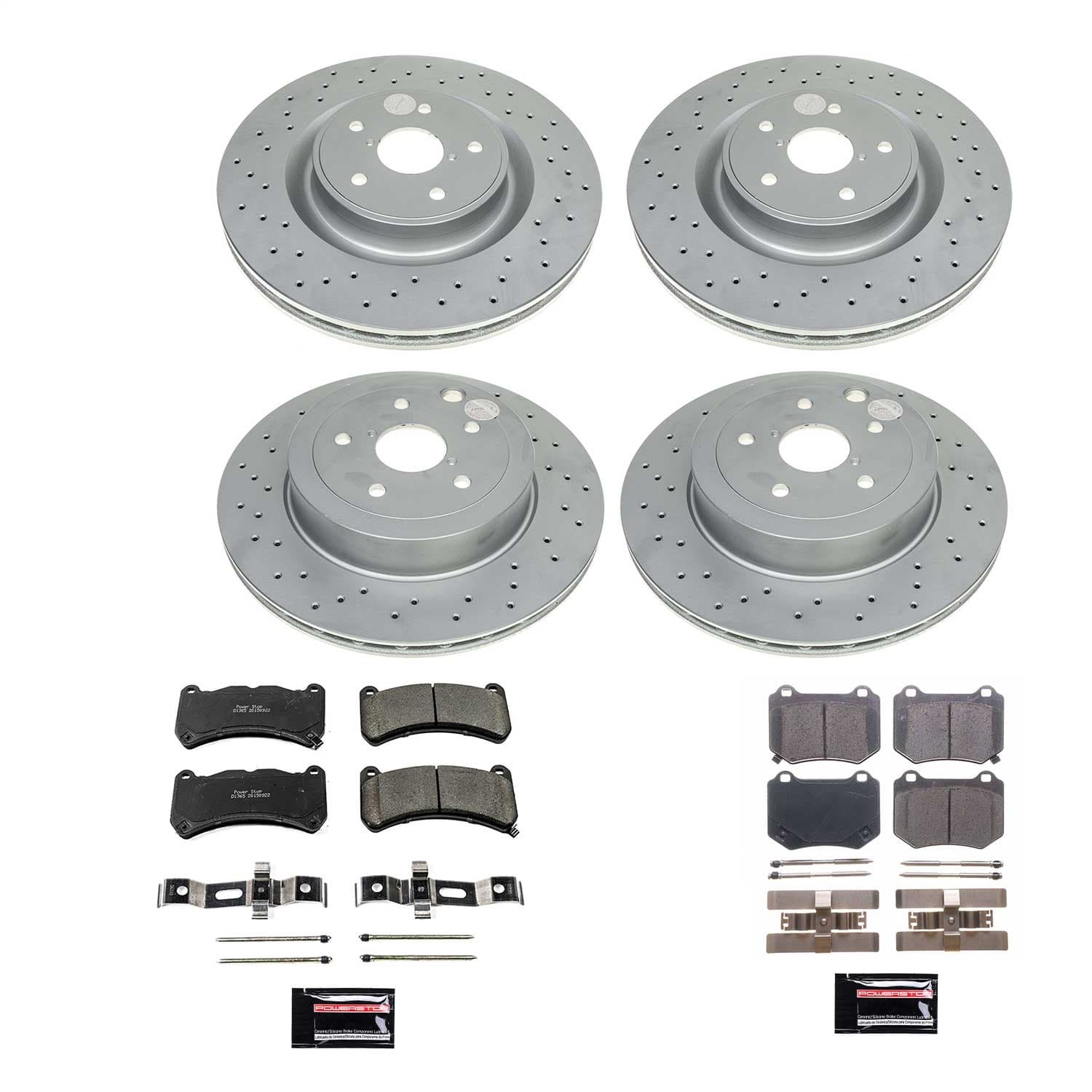 Power Stop - CRK8522 - Front and Rear - Disc Brake Pad and Rotor Kit image 1