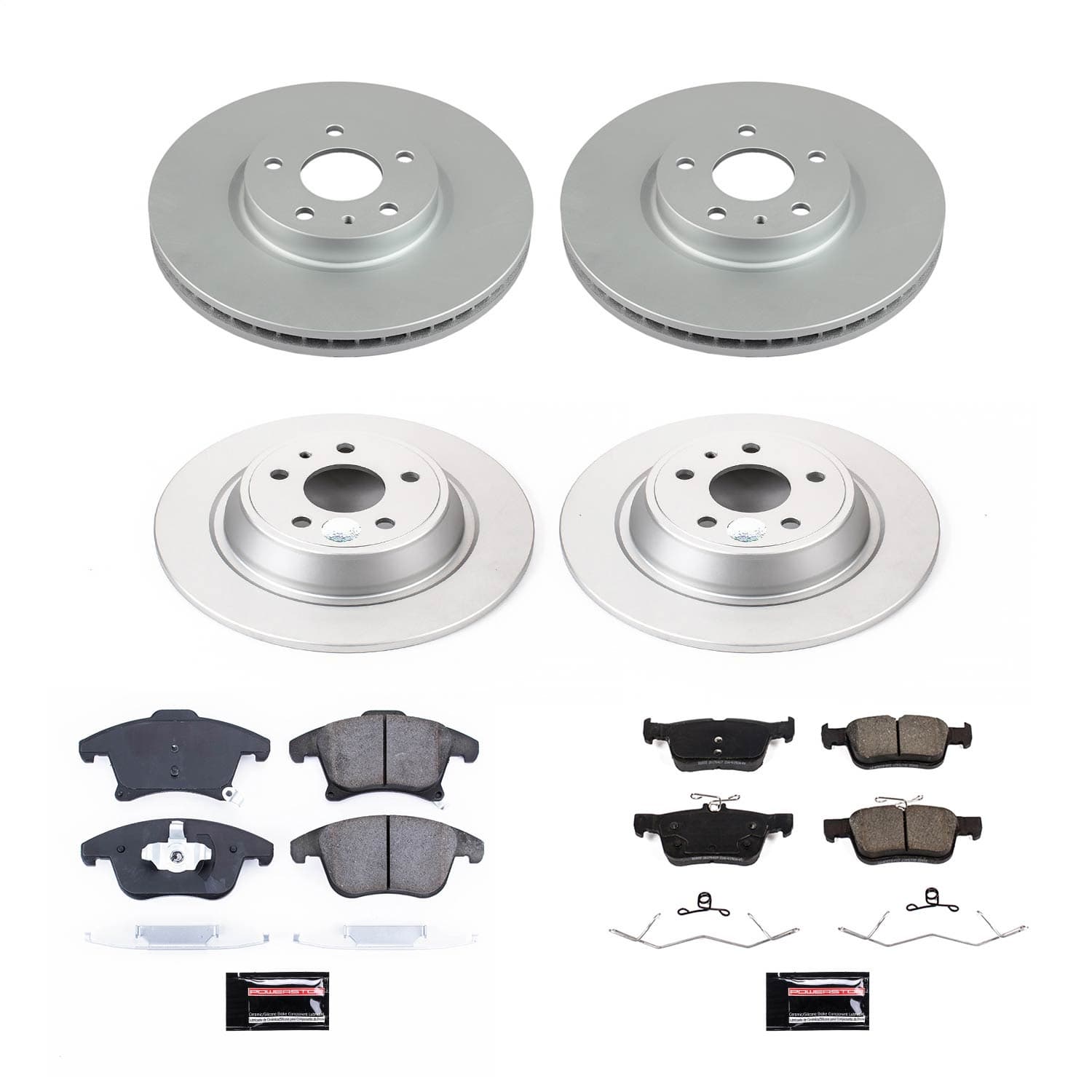 Power Stop - CRK8532 - Front and Rear - Disc Brake Pad and Rotor Kit image 1