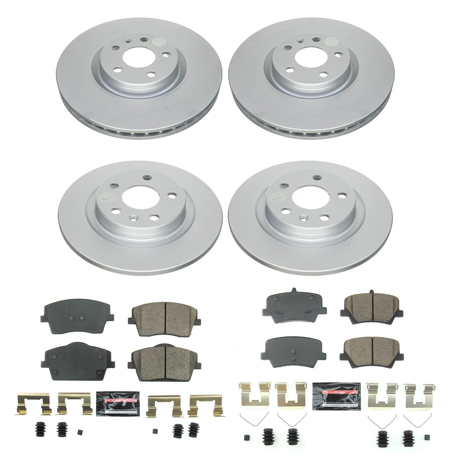 Power Stop - CRK8575 - Front and Rear - Disc Brake Pad and Rotor Kit image 1