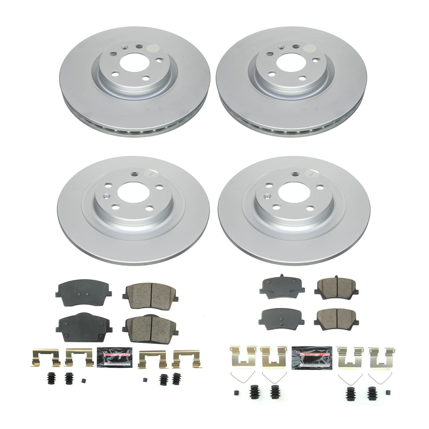 Power Stop - CRK8576 - Front and Rear - Disc Brake Pad and Rotor Kit image 1