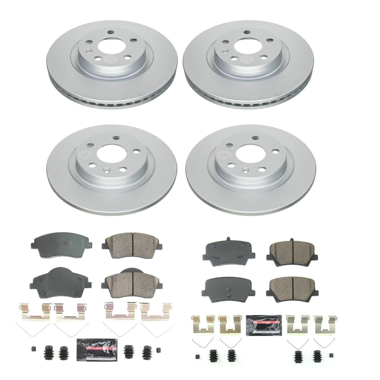 Power Stop - CRK8578 - Front and Rear - Disc Brake Pad and Rotor Kit image 1
