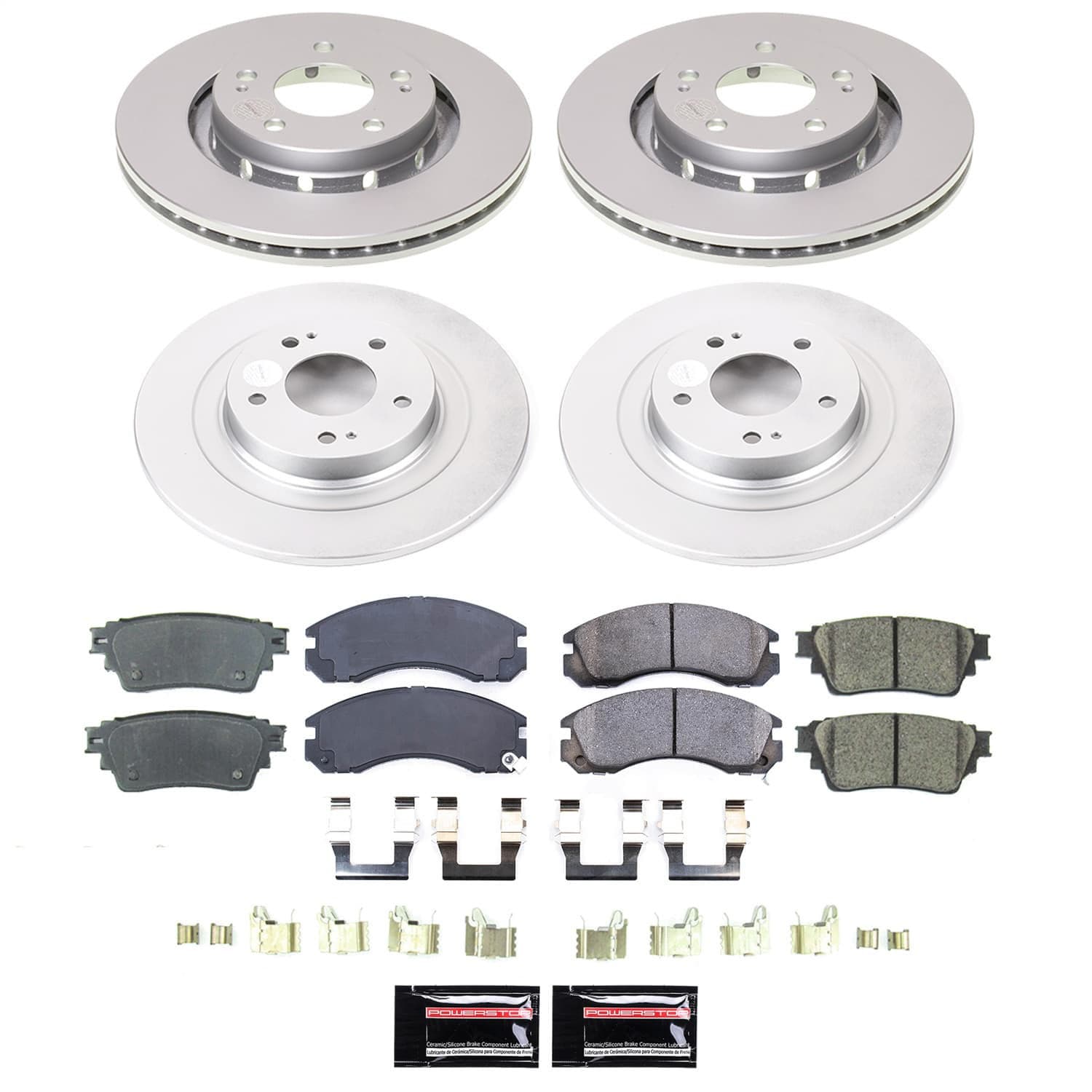 Power Stop - CRK8609 - Front and Rear - Disc Brake Pad and Rotor Kit image 1