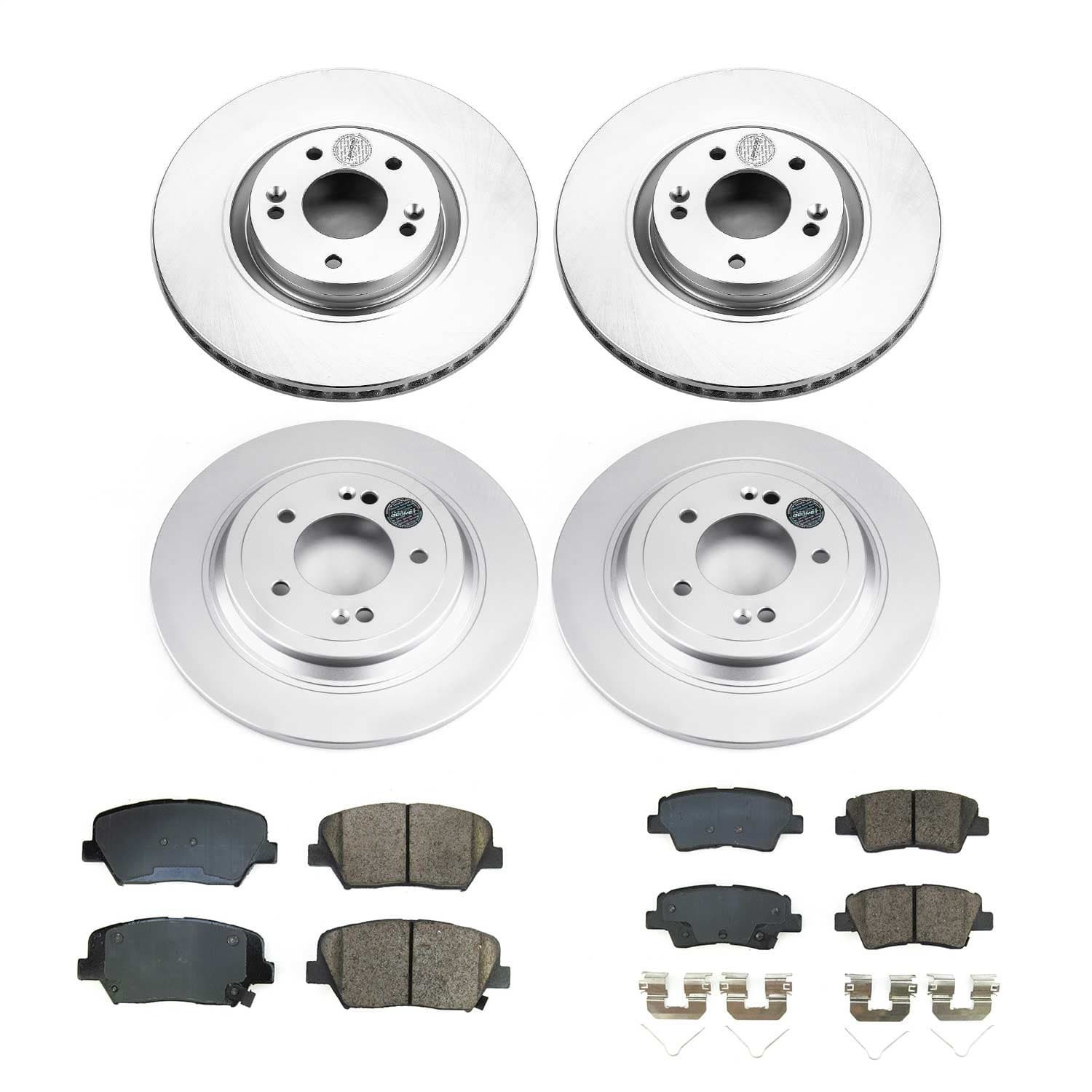 Power Stop - CRK8612 - Front and Rear - Disc Brake Pad and Rotor Kit image 1