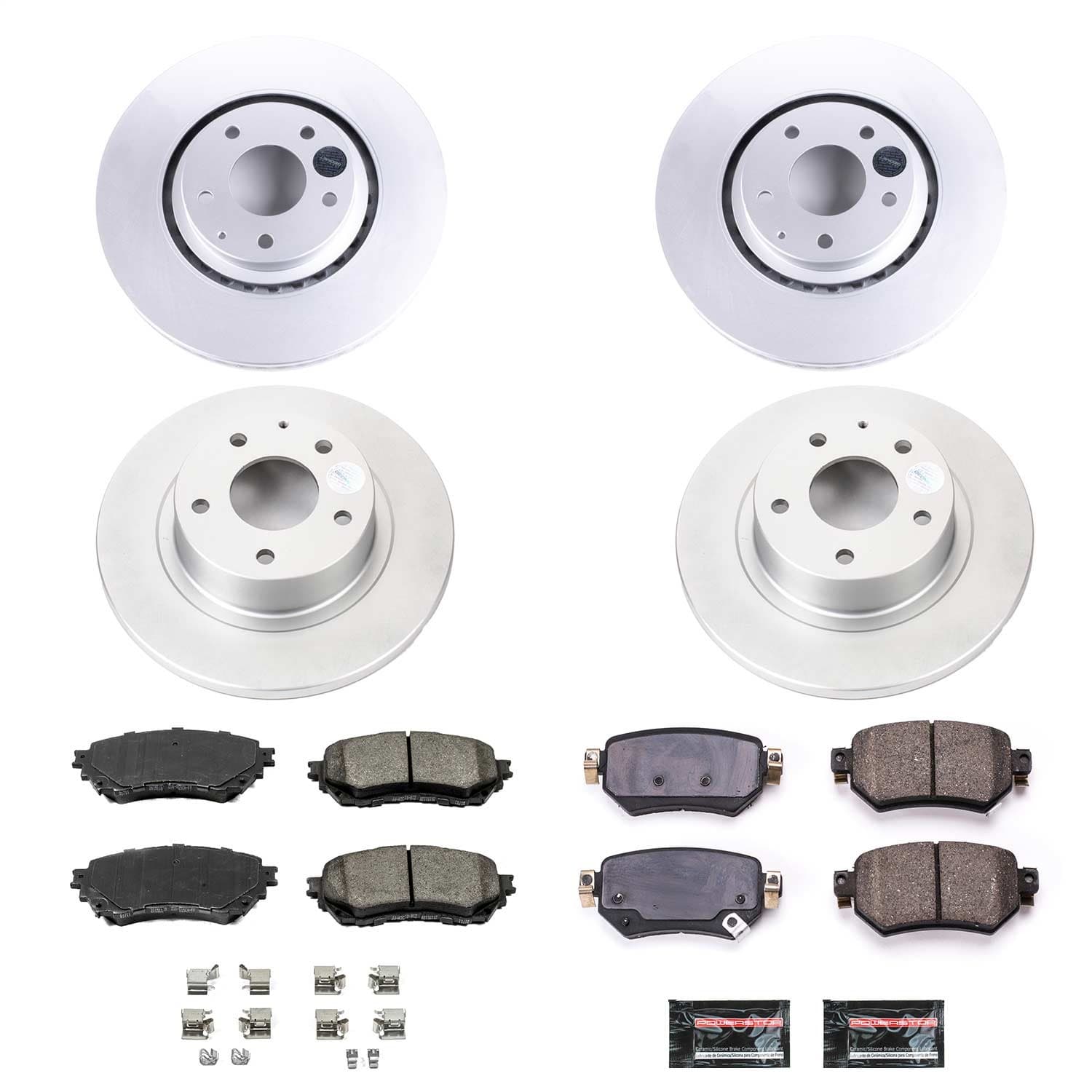Power Stop - CRK8618 - Front and Rear - Disc Brake Pad and Rotor Kit image 1