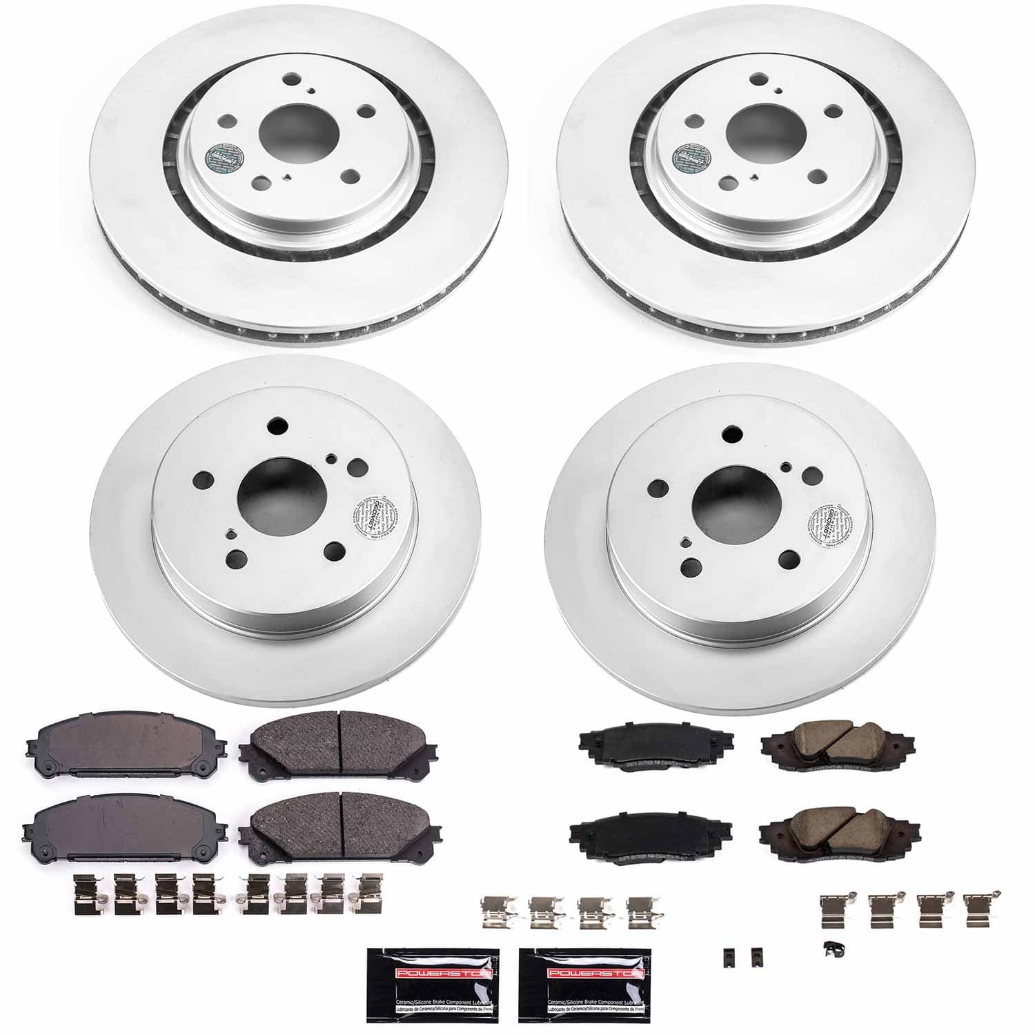 Power Stop - CRK8633 - Front and Rear - Disc Brake Pad and Rotor Kit image 1