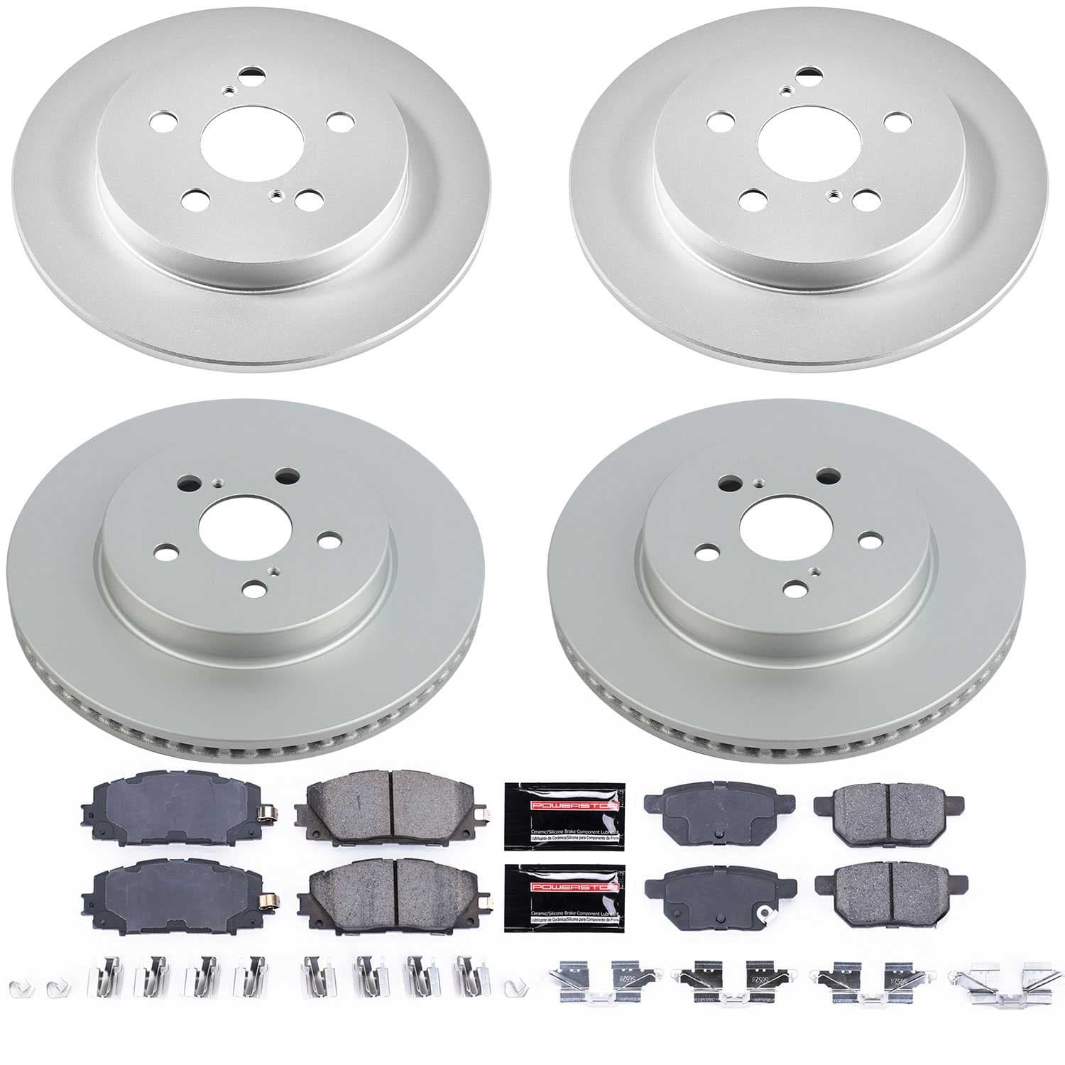 Power Stop - CRK8634 - Front and Rear - Disc Brake Pad and Rotor Kit image 1